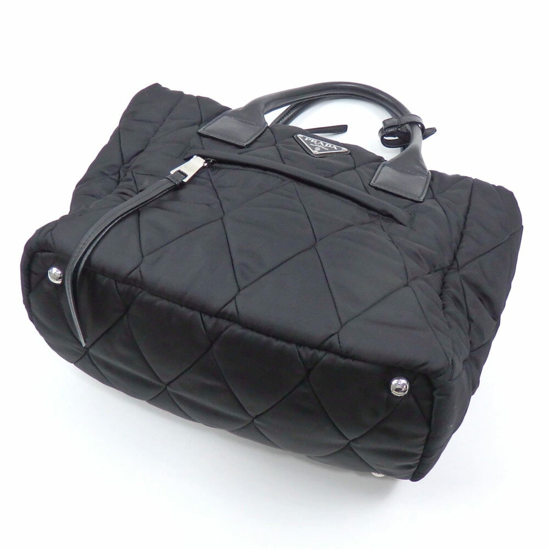 Prada Black Nylon and Leather Handbag