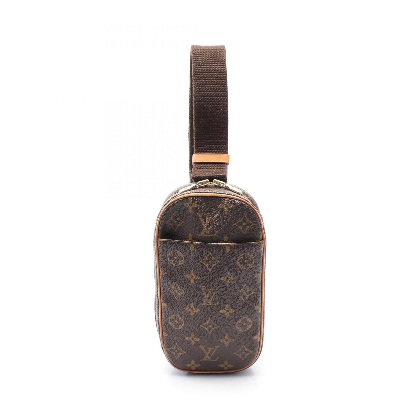 Louis Vuitton LOUIS VUITTON Pochette Ganju Monogram Waist Bag Body Coated Canvas Leather Men Women Brown M51870