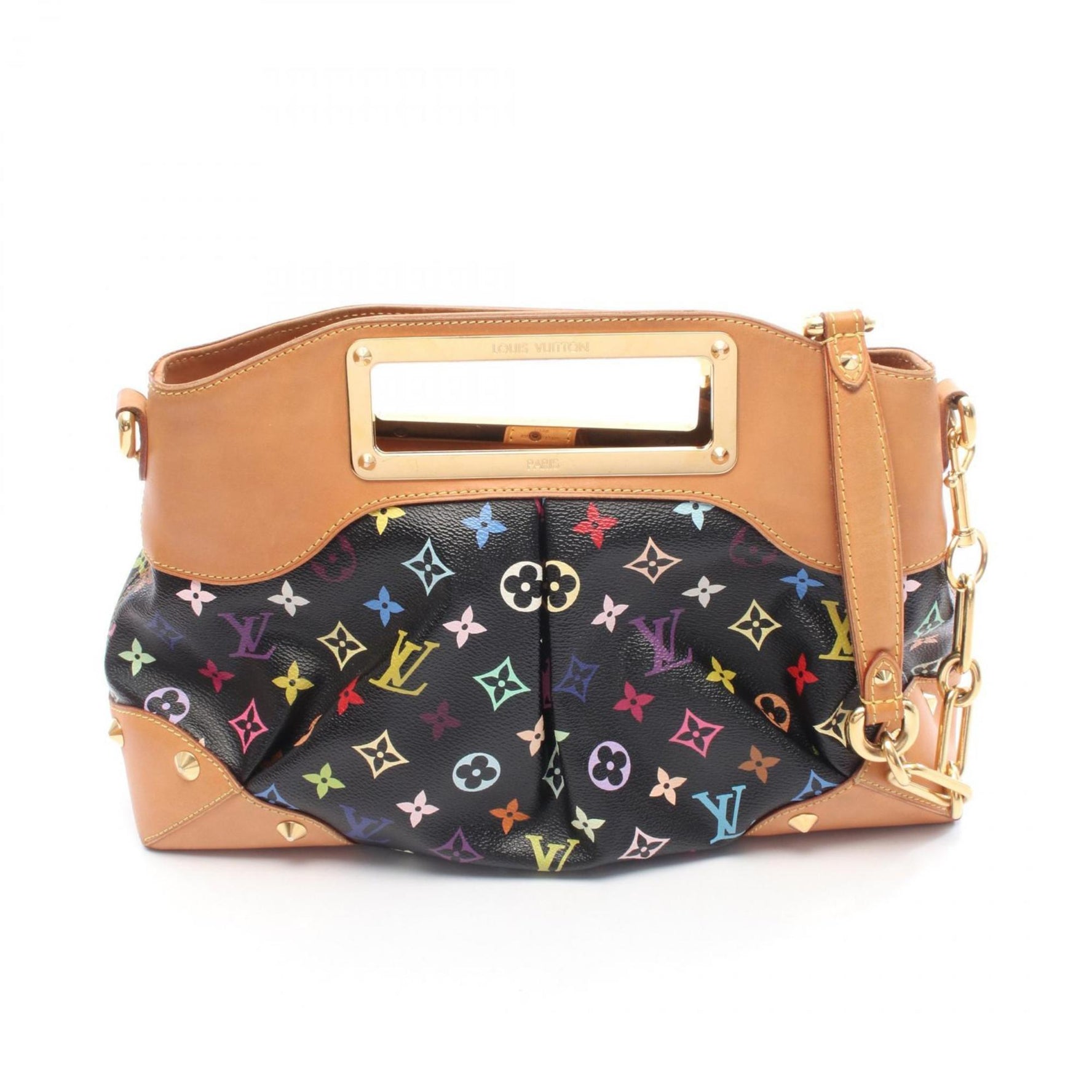Louis Vuitton Judy MM Monogram Multicolore Noir Handbag, Coated Canvas and Leather