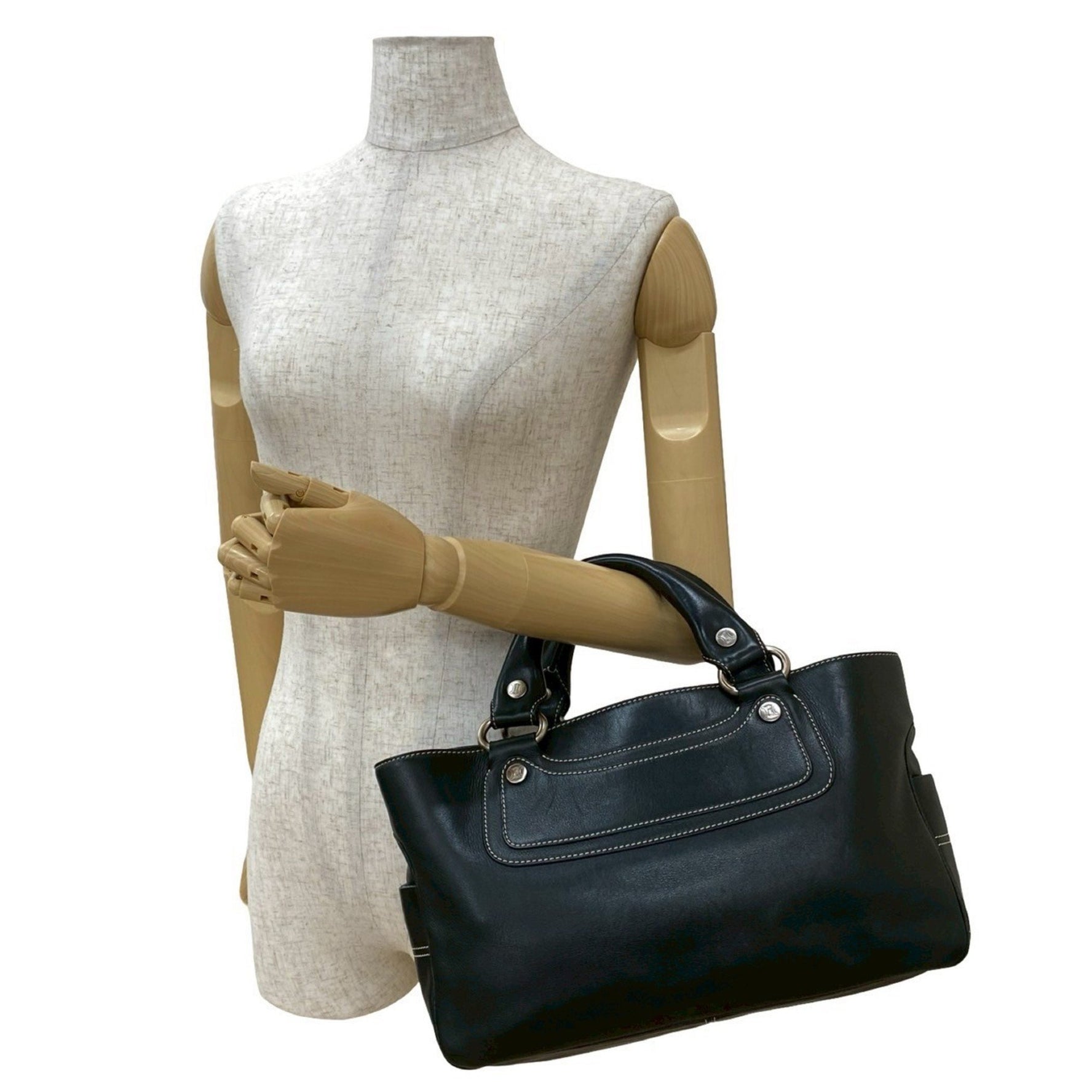 CELINE Boogie Bag, Genuine Leather Handbag, Mini Tote Boston