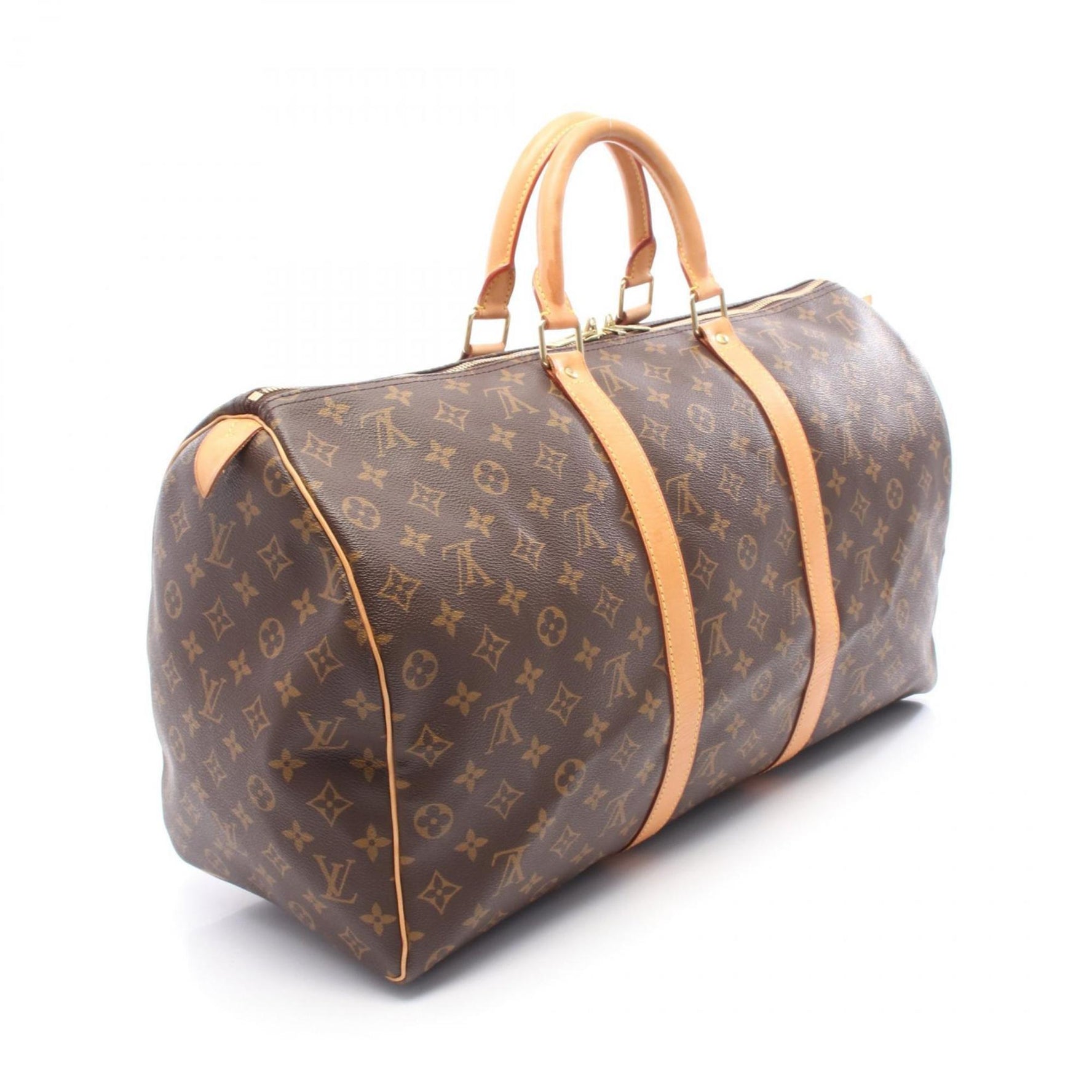 Louis Vuitton Keepall 50 Monogram Boston Bag, Coated Canvas and Leather, Women