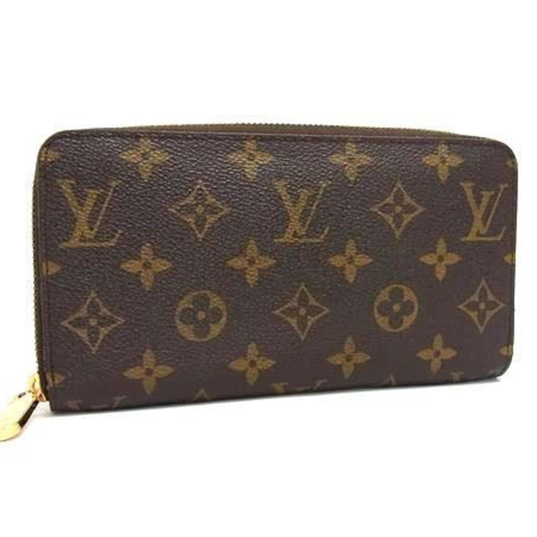 LOUIS VUITTON Monogram Zippy Wallet Leather Round Long