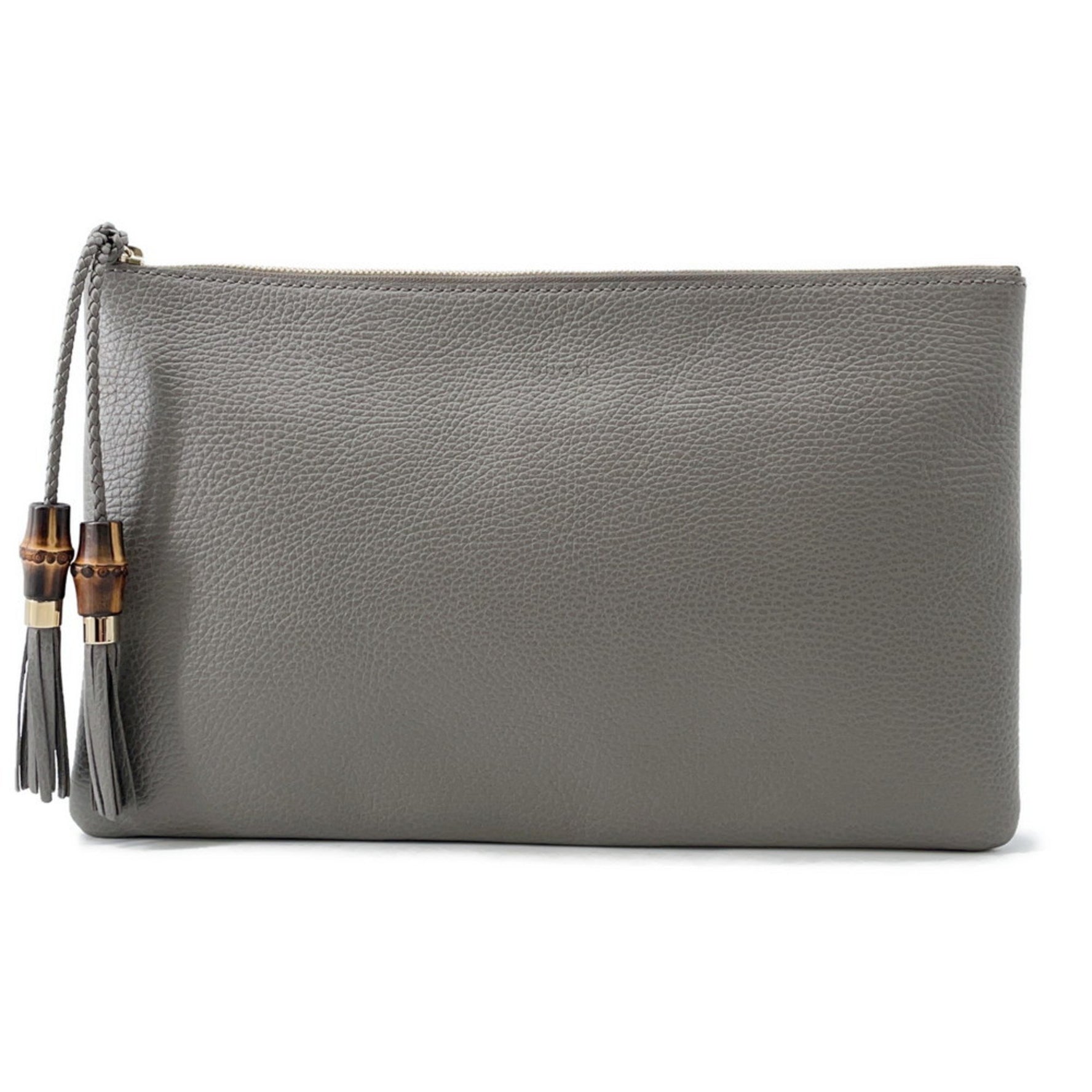 Gucci Clutch Bag with Bamboo Tassel and Leather