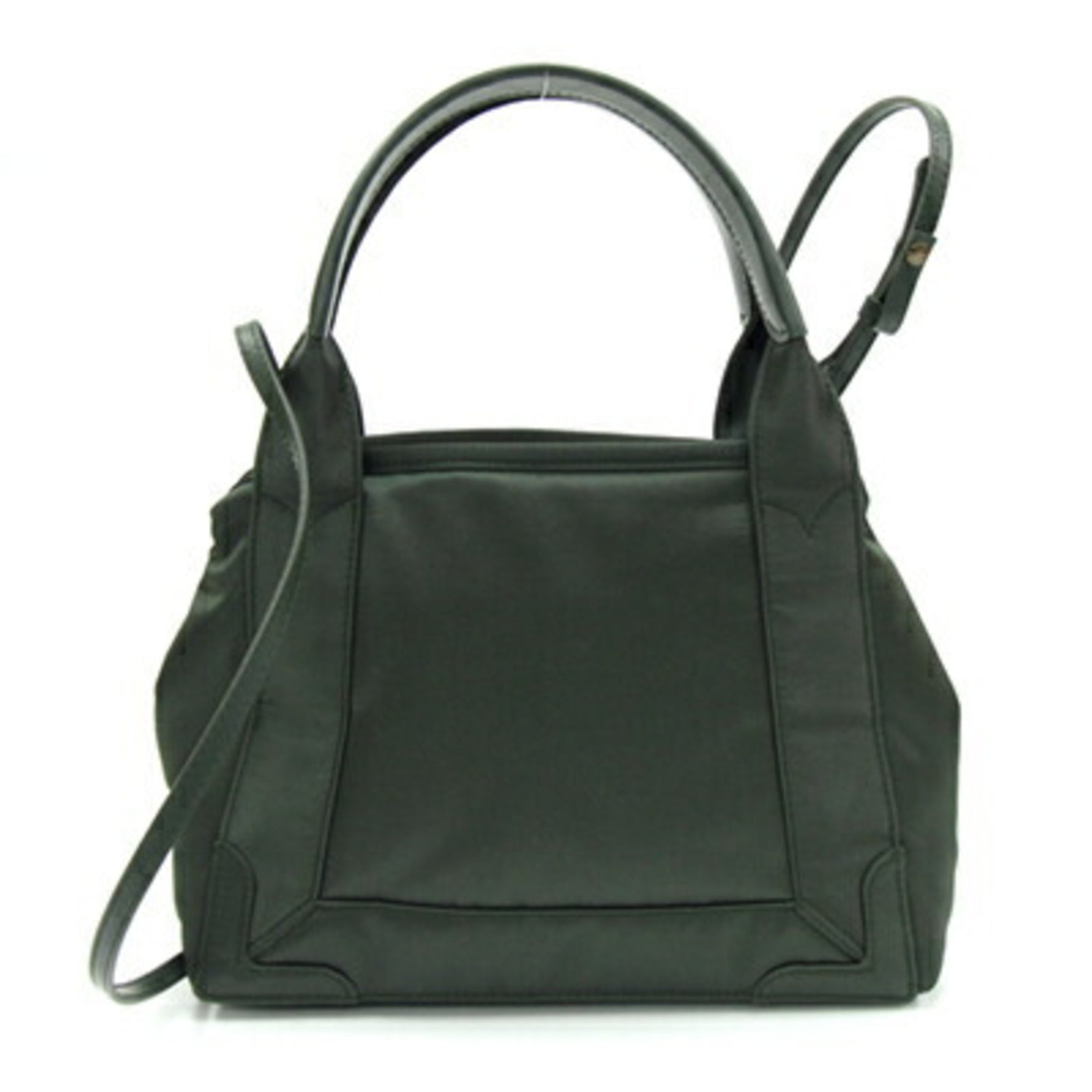 Balenciaga Handbag Navy Cabas XS Khaki Green Nylon Leather Shoulder Bag Women's BALENCIAGA