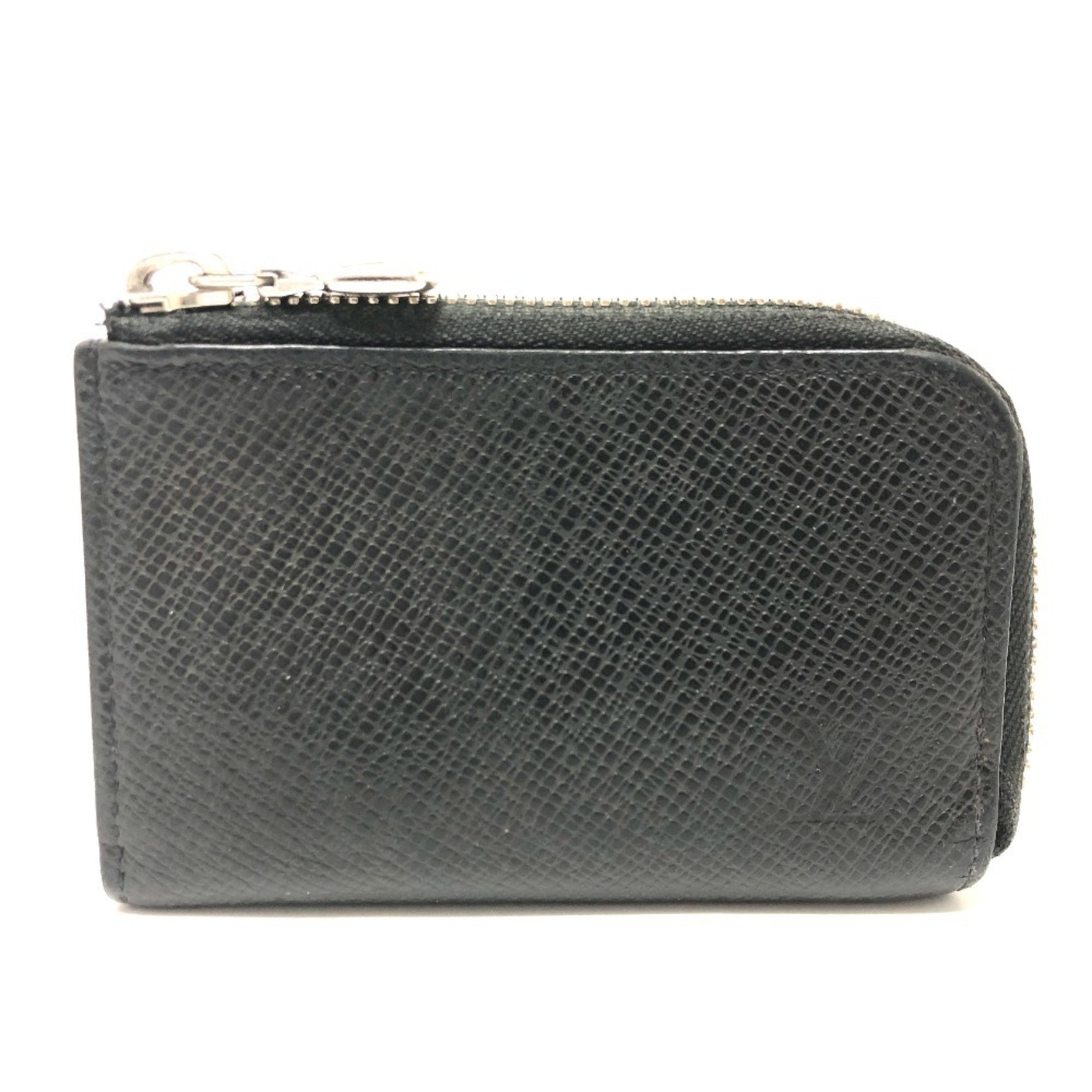 LOUIS VUITTON M63375 Taiga Porte Monnaie Jour Coin Purse in Leather, Men's, Black