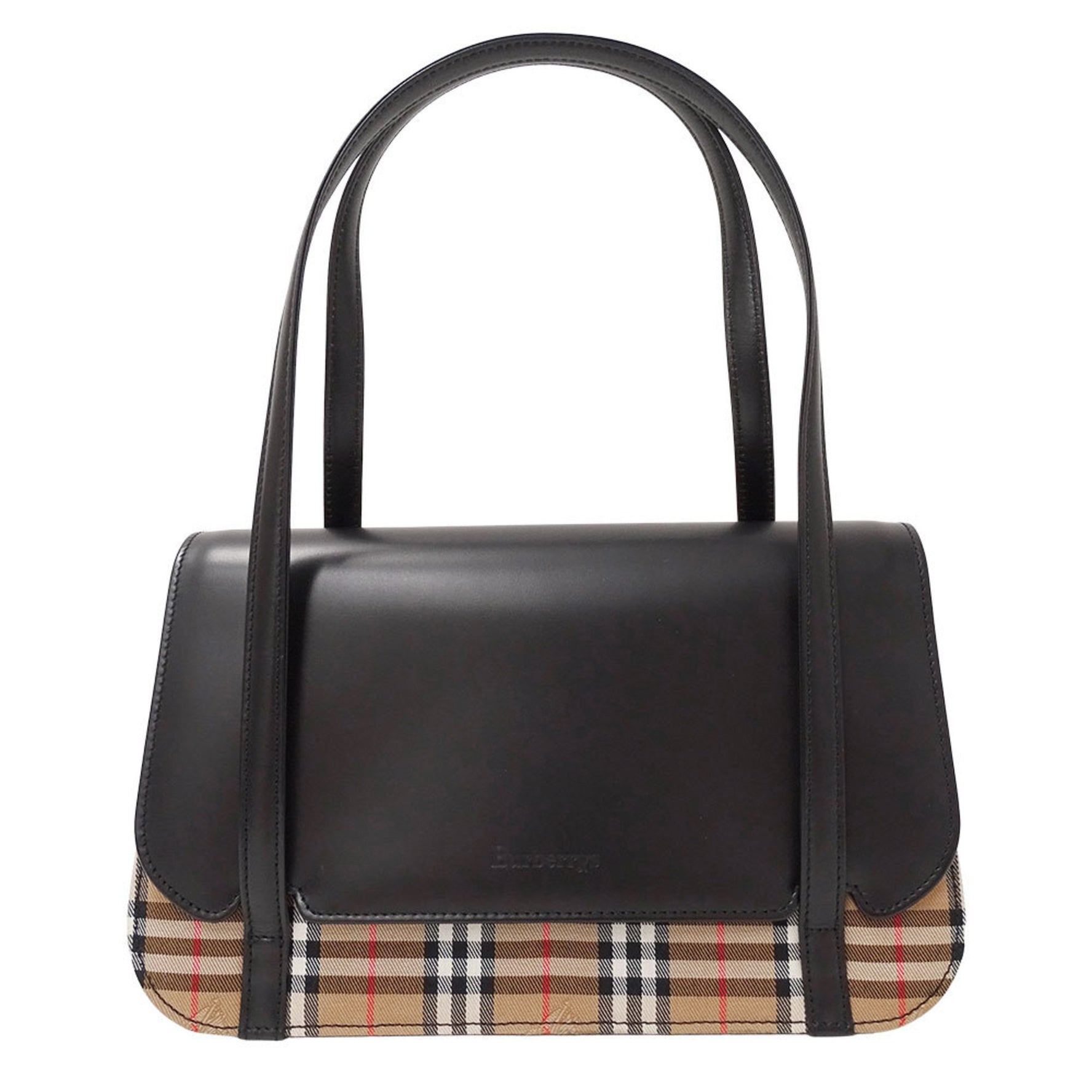 Burberrys Small Leather Handbag in Black and Brown