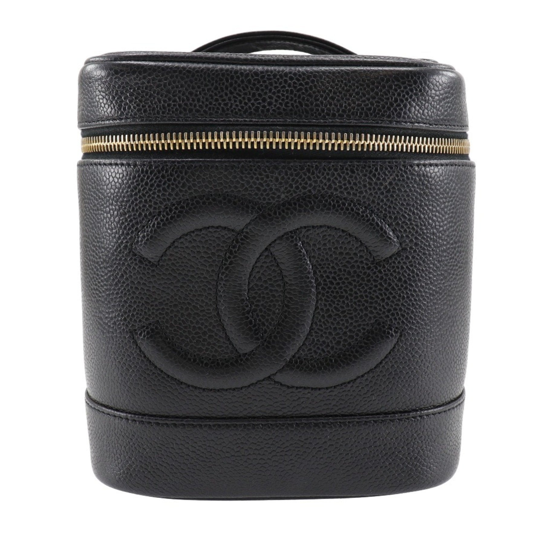 Chanel Vanity Handbag Coco Mark Caviar Skin Ladies