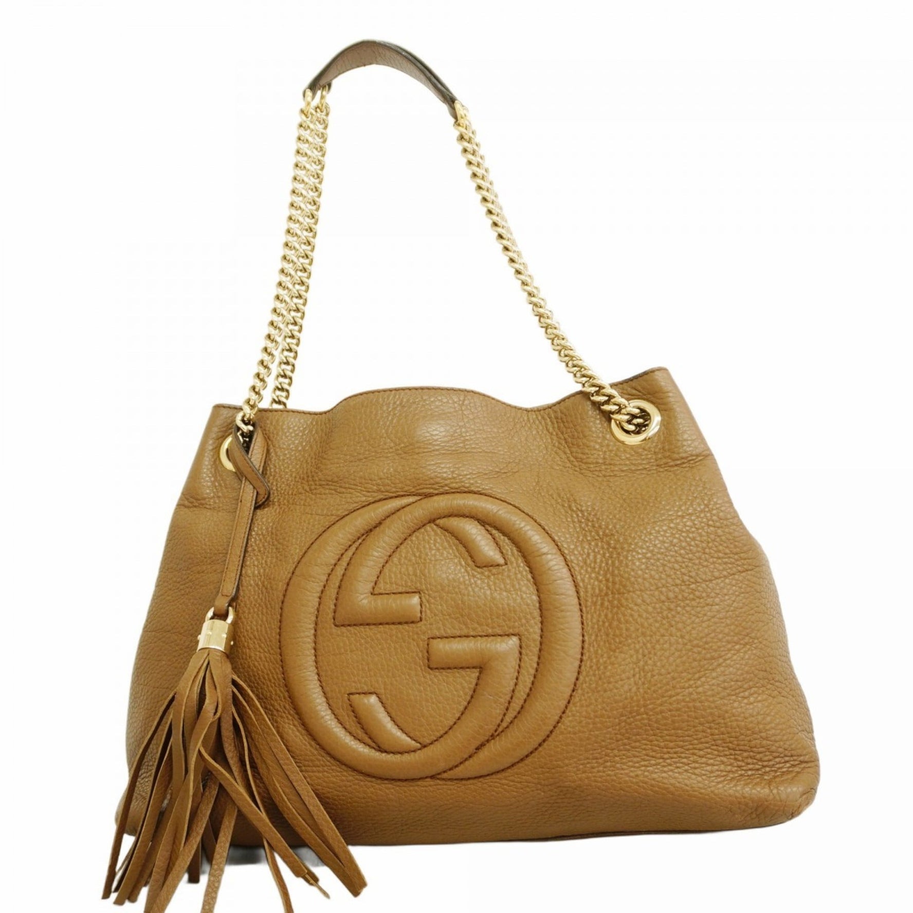 Gucci Soho Shoulder Bag Leather Champagne