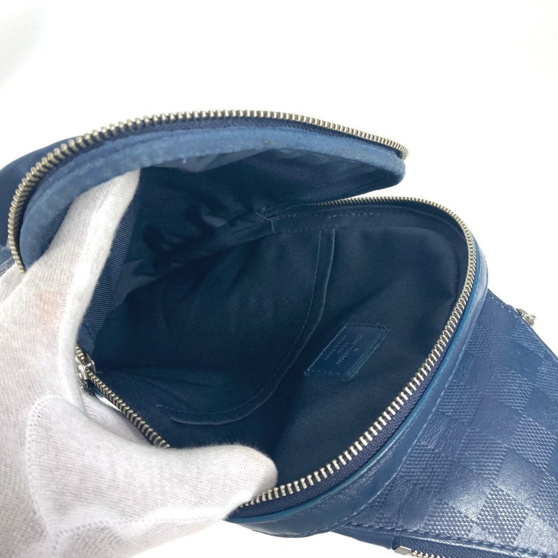 Louis Vuitton Damier Squared Avenue Sling Bag, Belt Shoulder Cross Body Graphite Canvas, Infini Leather, Men's