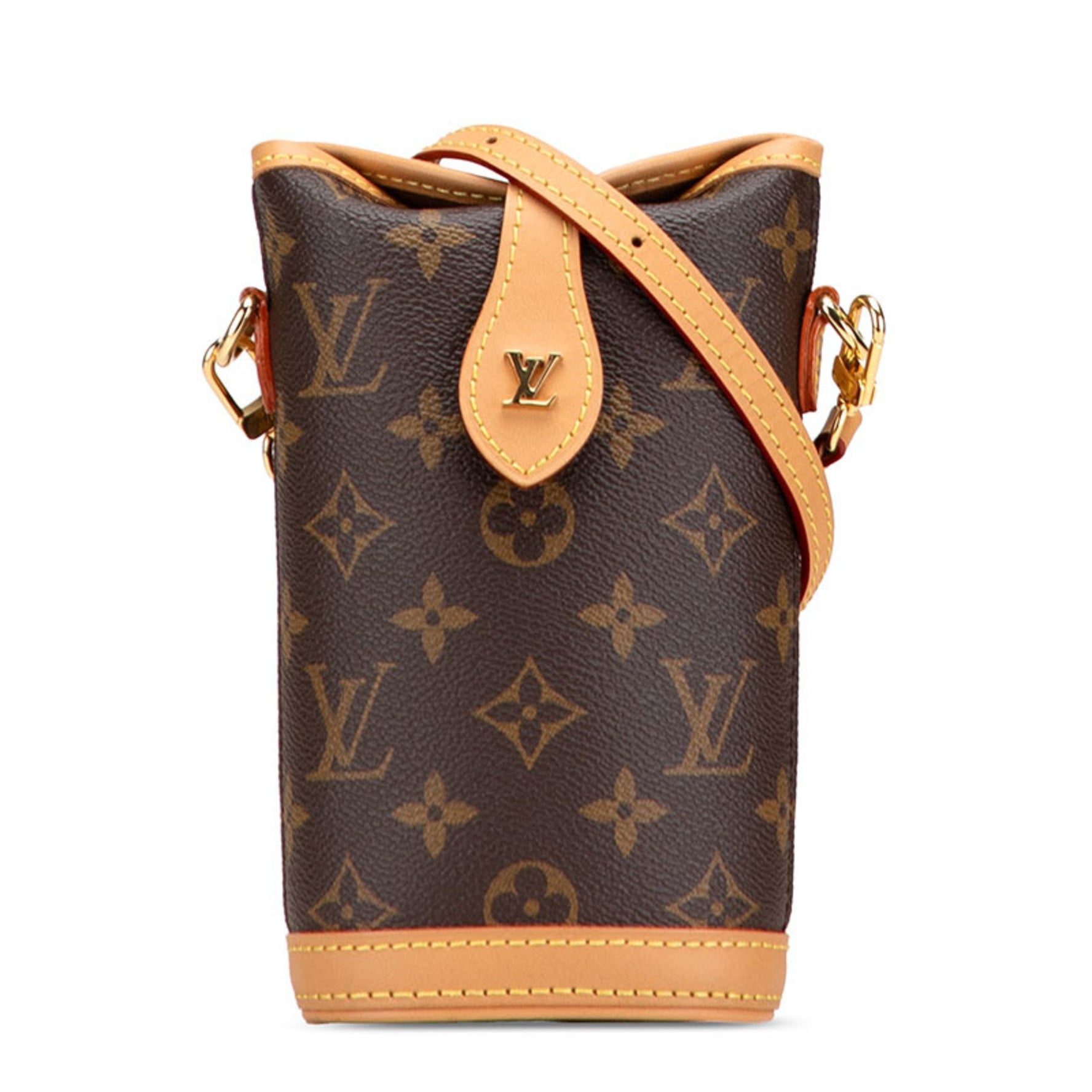 Louis Vuitton Monogram Fold Me Pouch Shoulder Bag Brown Leather LOUIS VUITTON