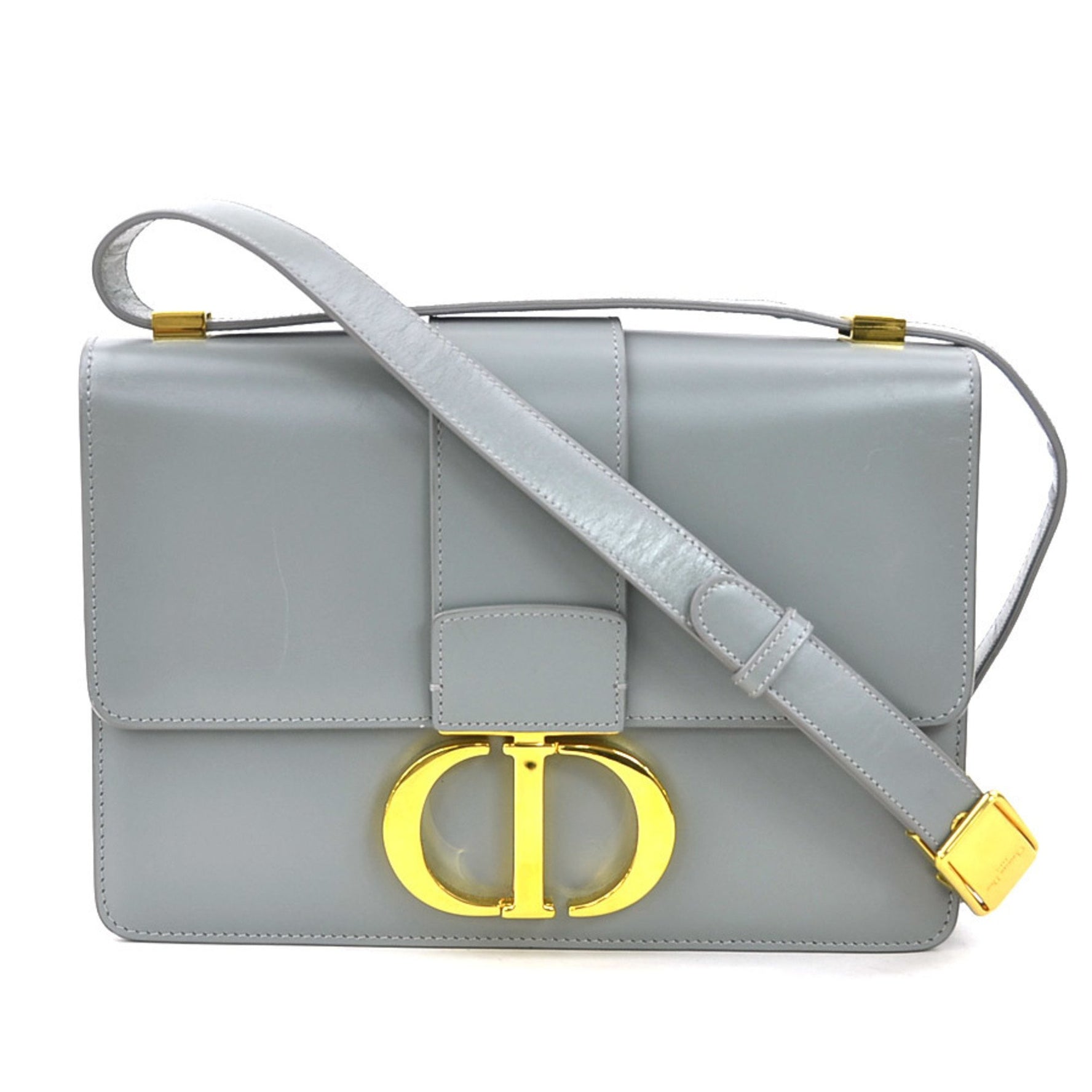 Christian Dior Shoulder Bag 30 Montaigne Leather Grey Gold