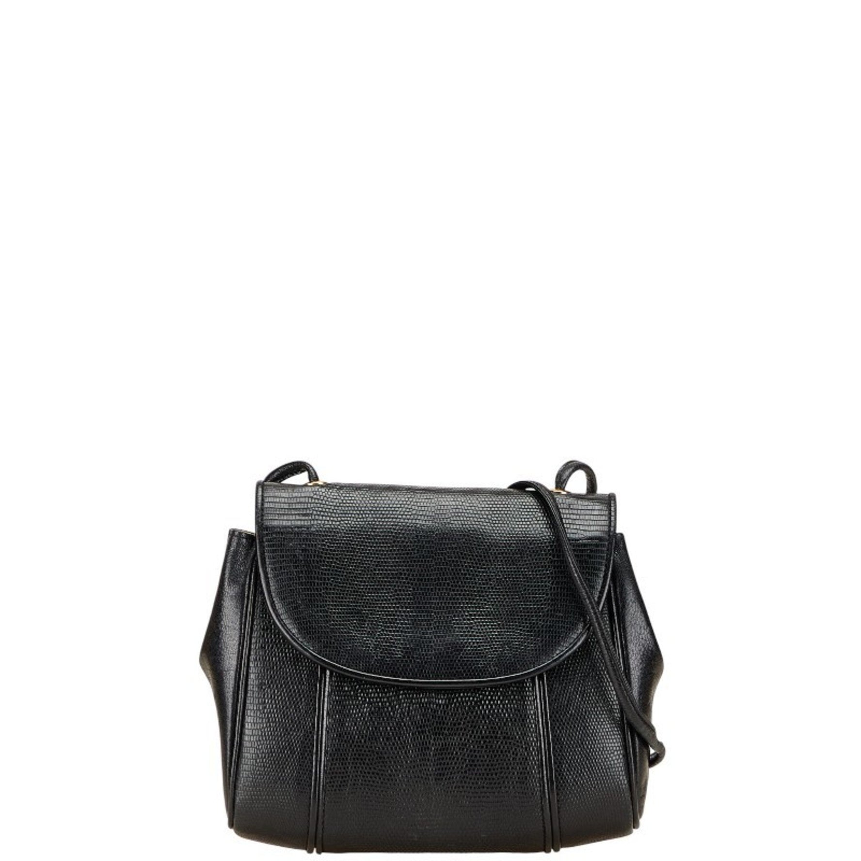 Saint Laurent Lizard Embossed Shoulder Bag in Leather