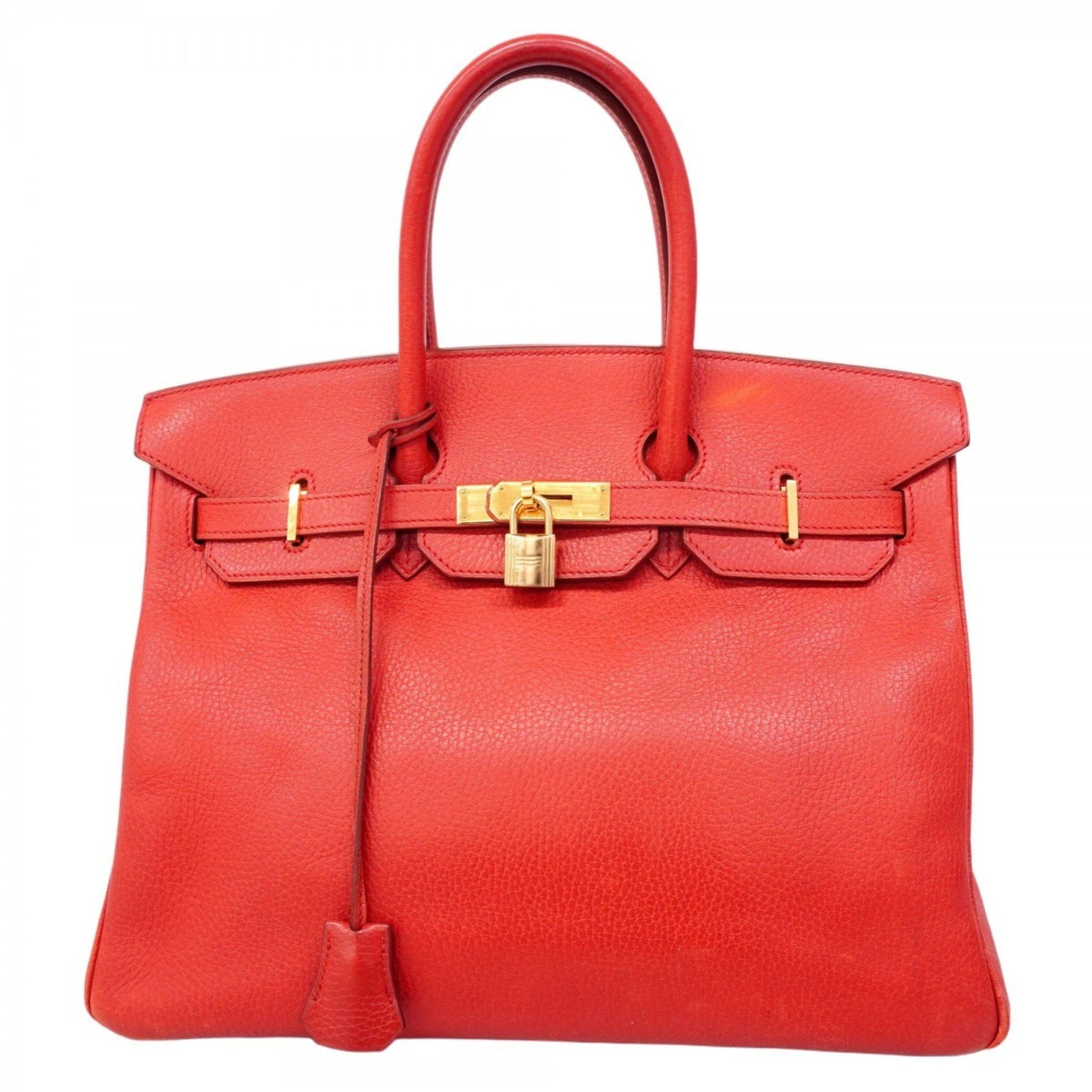 Hermes Hermès Birkin 35 Ardennes Rouge Cazac Handbag (B Stamp) for Women