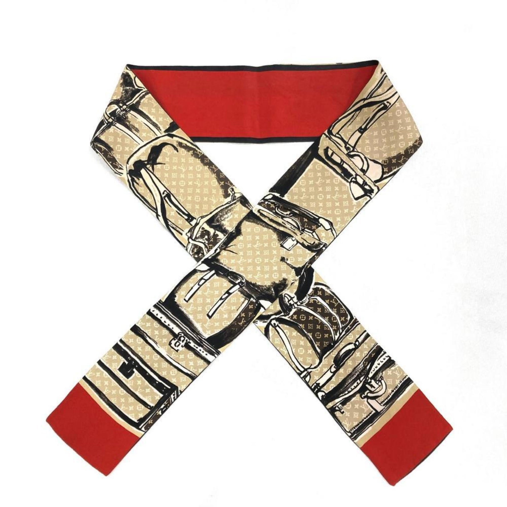 Louis Vuitton Bandeau Scarf Muffler Red