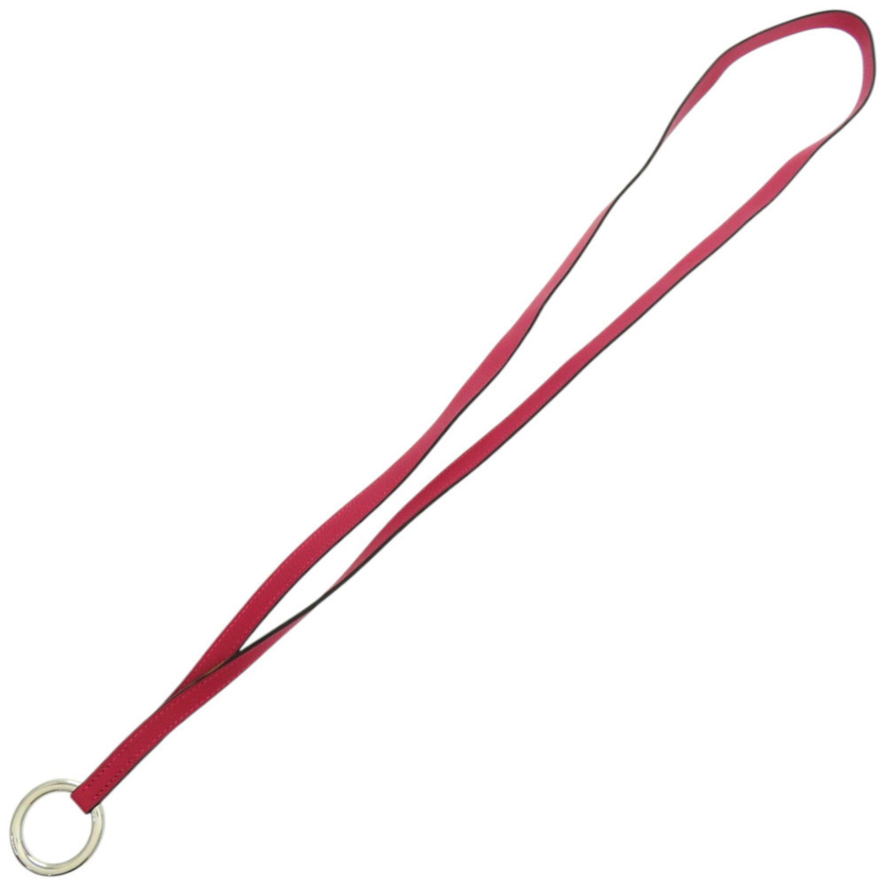 Hermes Leather Neck Strap with Raspberry Y Stamp, 1185