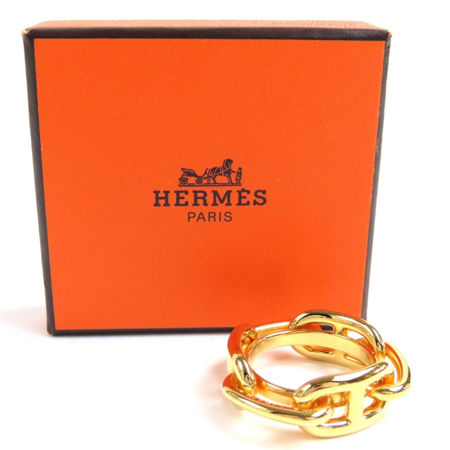 HERMES Lucade Chaine d'Ancre scarf ring, with box, very popular