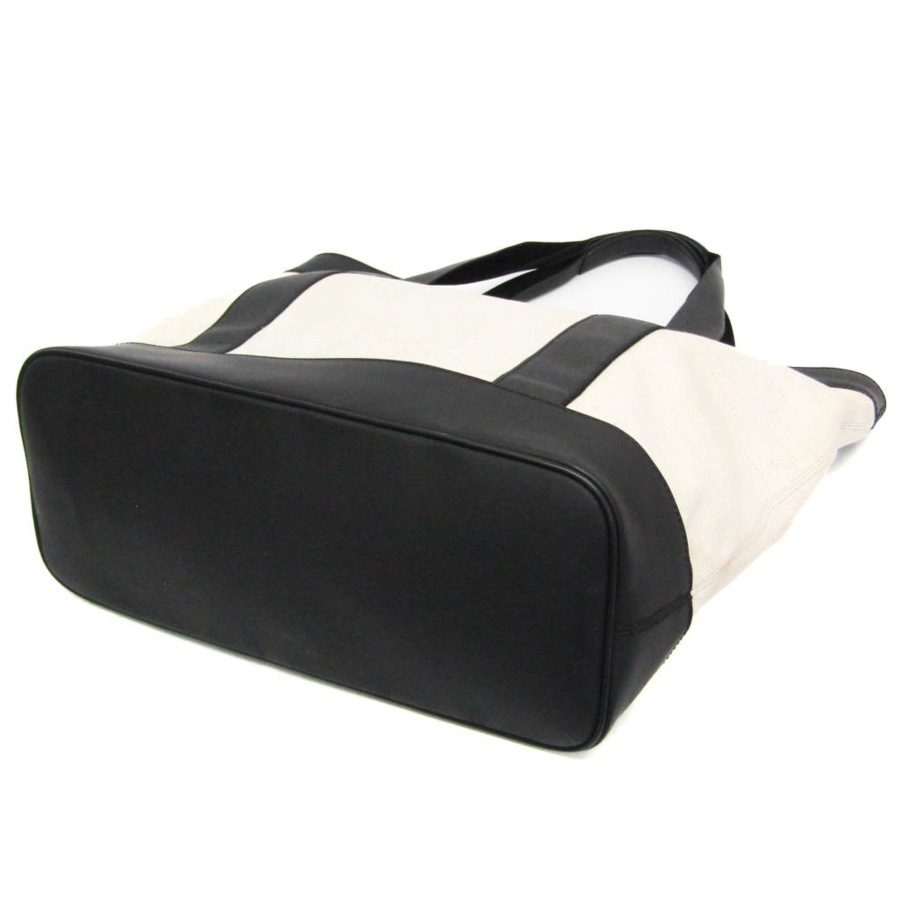 Balenciaga Navy Tote Women,Men Canvas,Leather Tote Bag Black,Off-white