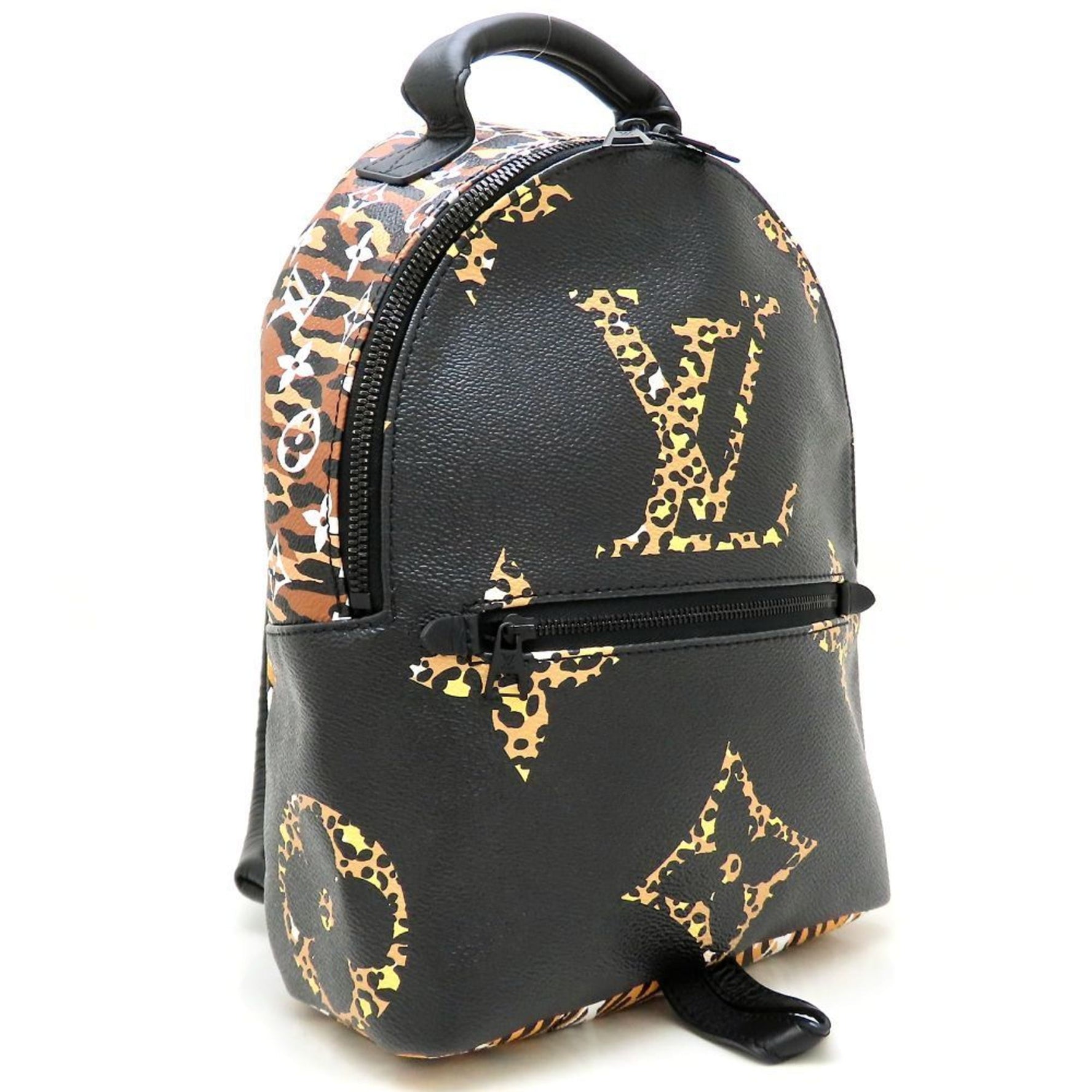 LOUIS VUITTON Monogram Jungle Palm Springs PM Backpack M44718 Leopard Print Black and Brown