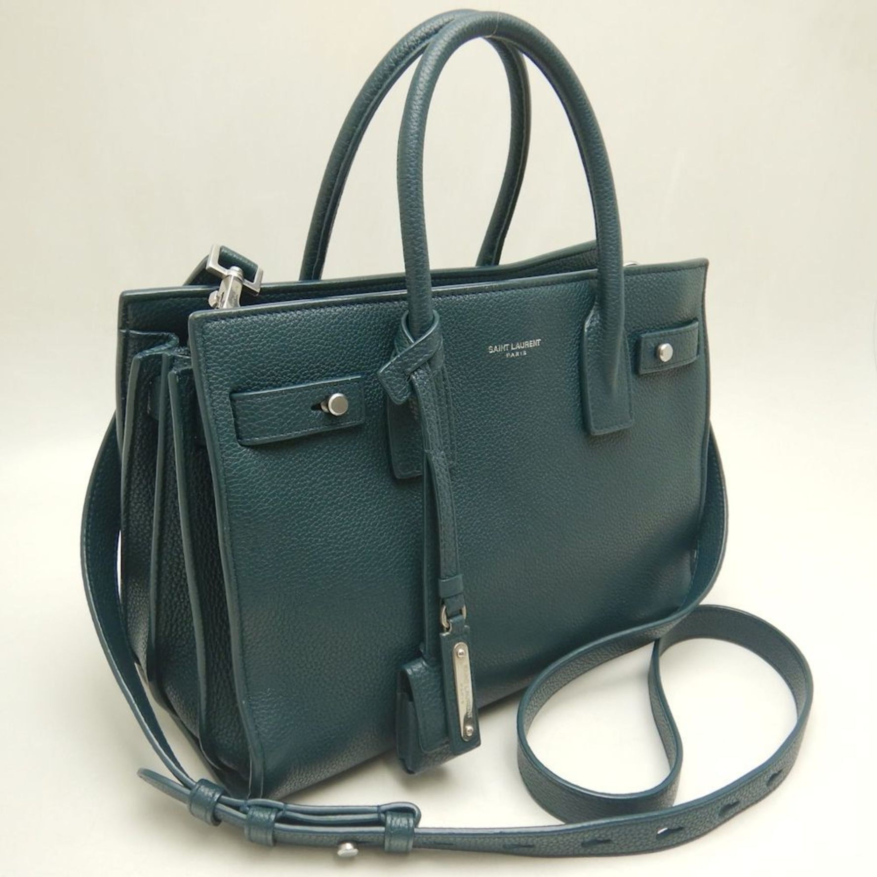 SAINT LAURENT Saint Laurent Sac du Jour Baby Handbag Leather Green