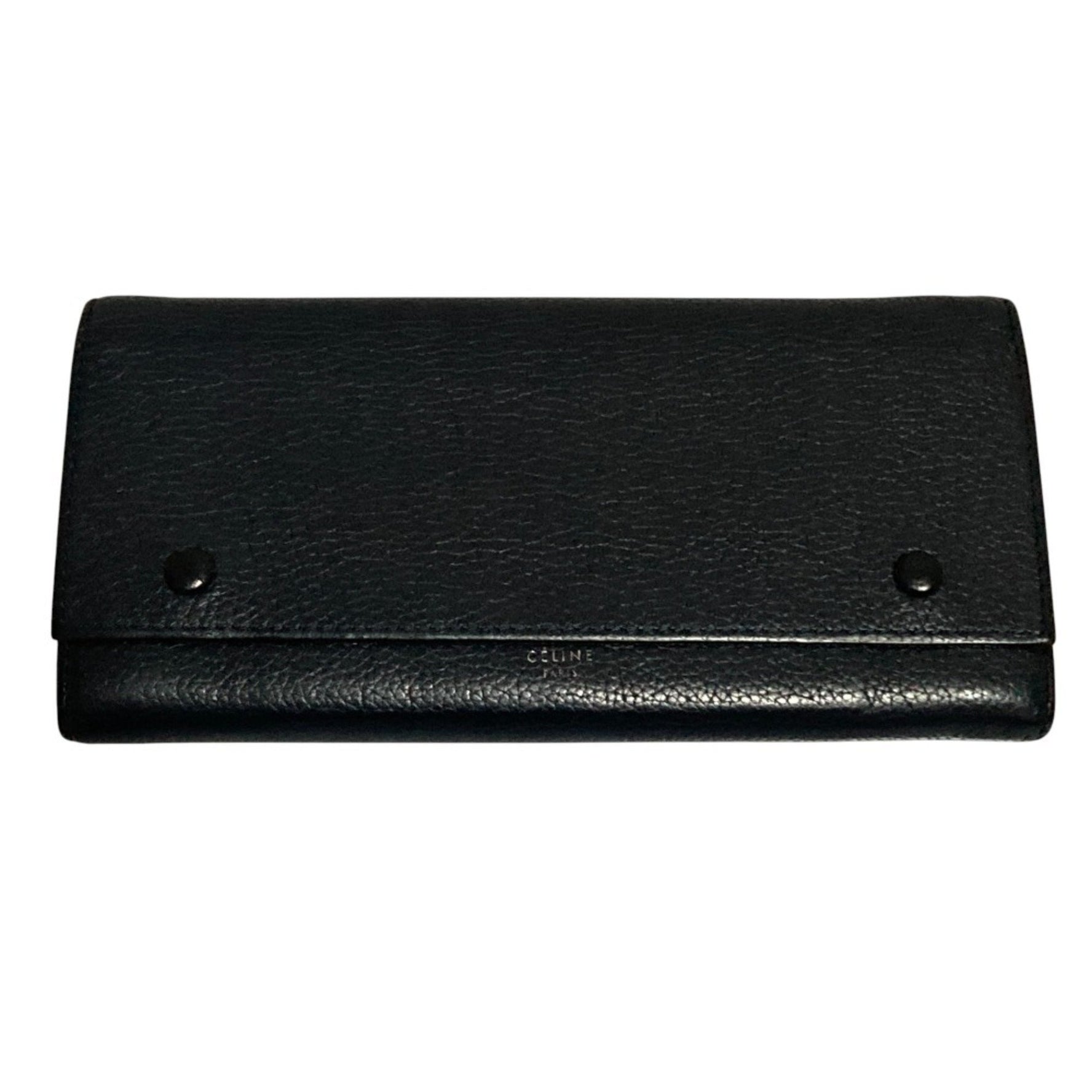 CELINE Flap Leather Long Wallet