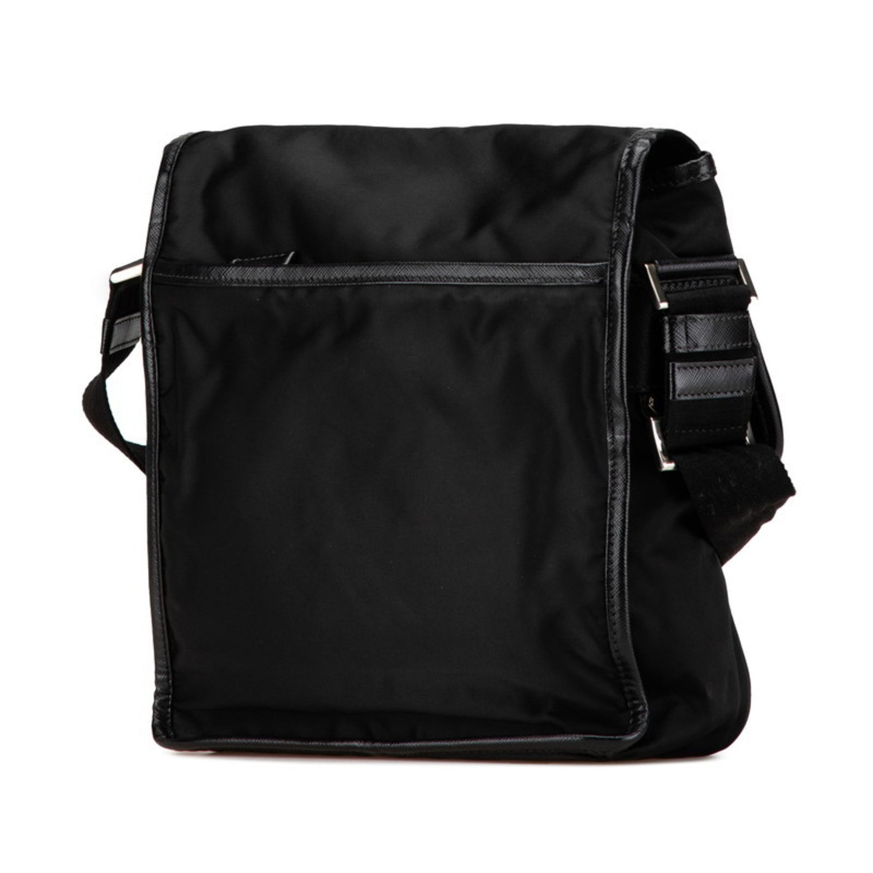 Prada Triangle Logo Plate Crossbody Shoulder Bag Nylon Leather