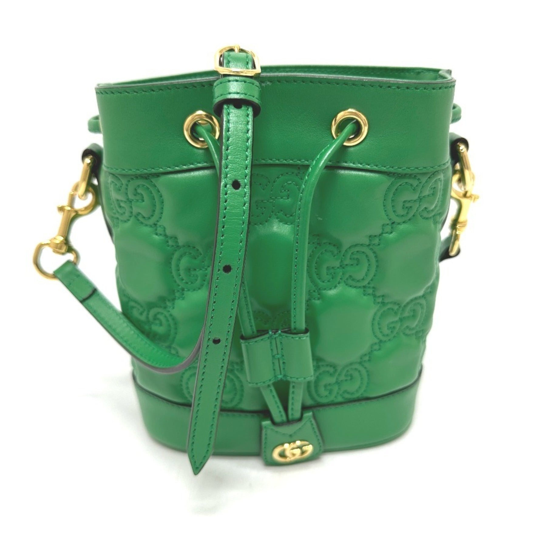 GUCCI GG Matelasse Bucket with Strap Shoulder Bag Crossbody Leather