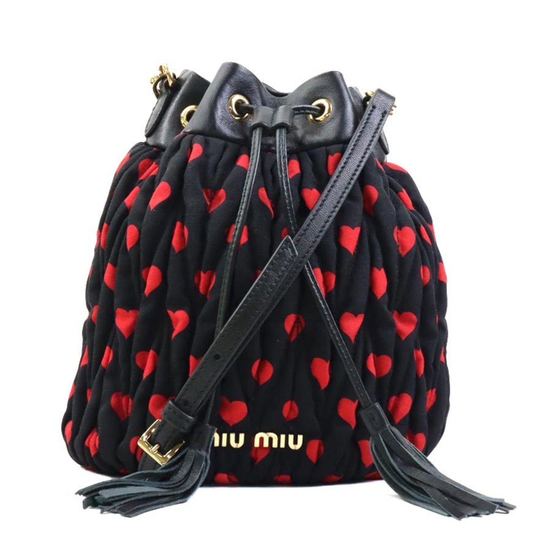 Miu Miu Miu shoulder bag in nylon canvas and leather black, red, gold