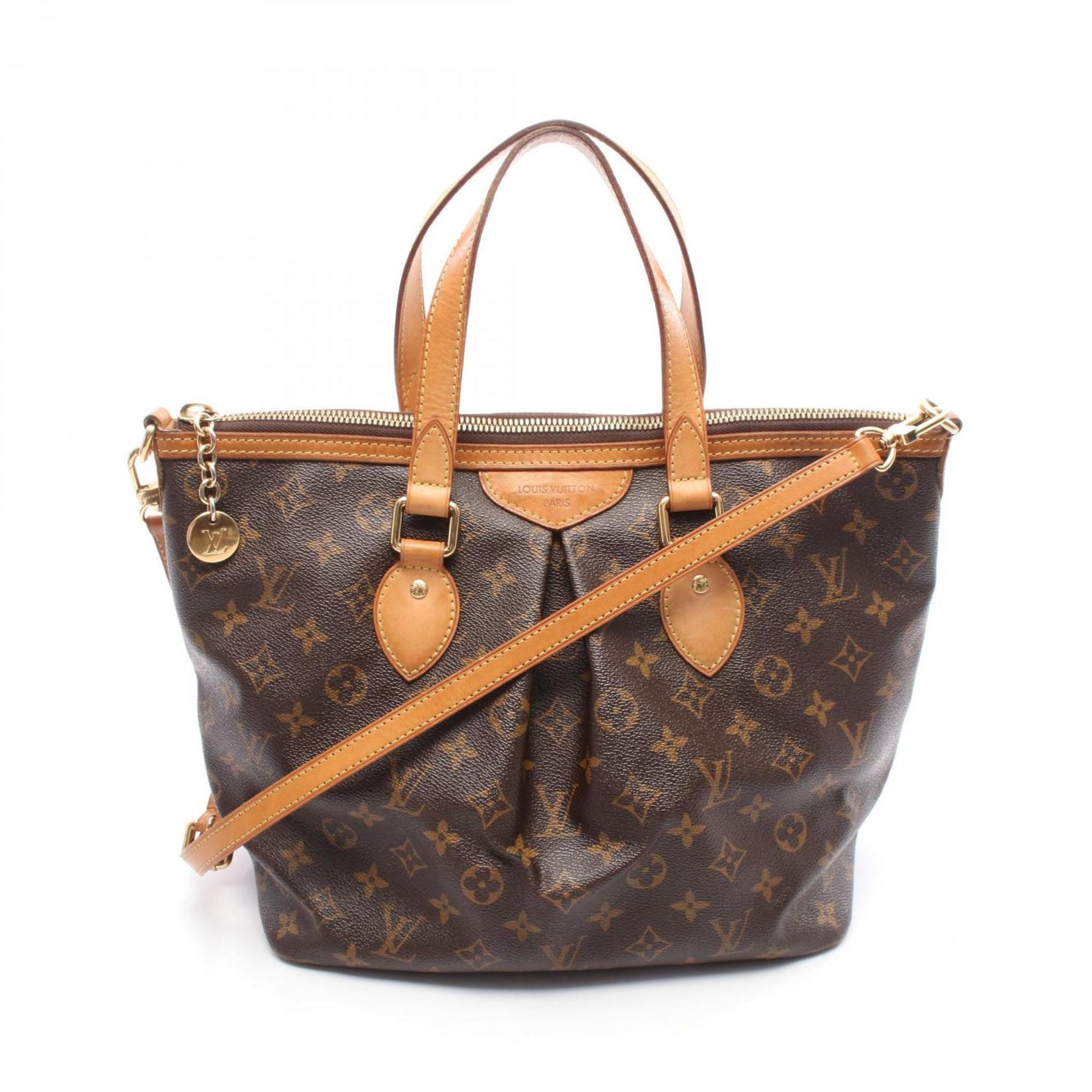 Louis Vuitton Palermo PM Handbag, Coated Canvas and Leather, Monogram, Brown
