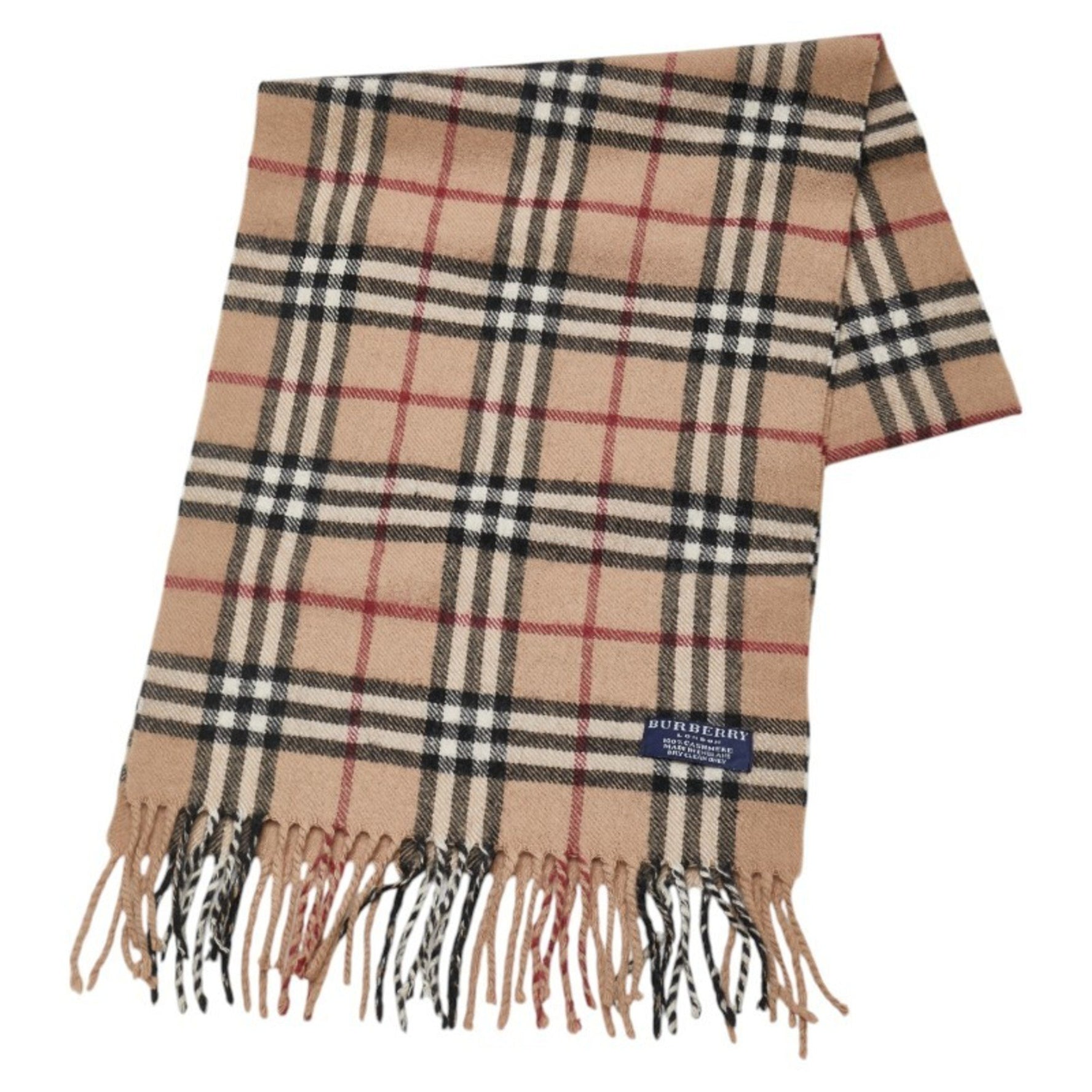 Burberry Nova Check Scarf Beige Cashmere Women's BURBERRY