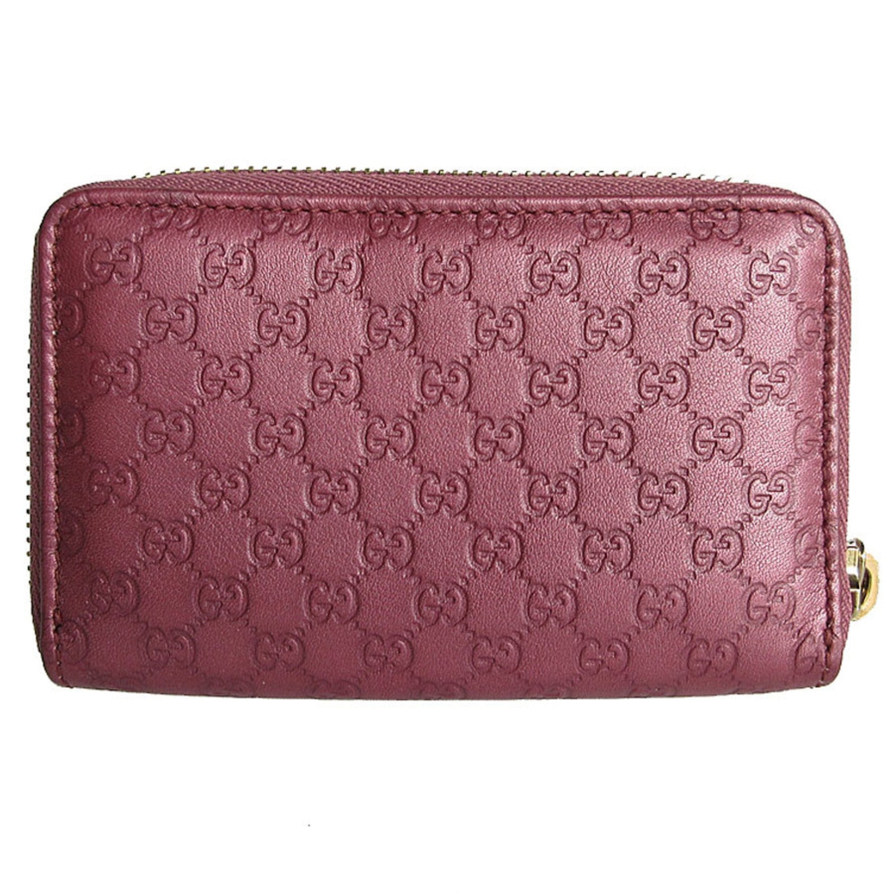 GUCCI Business Card Holder/Card Case Wallet/Coin Micro Guccissima Leather Metallic Pink Women's s0152f