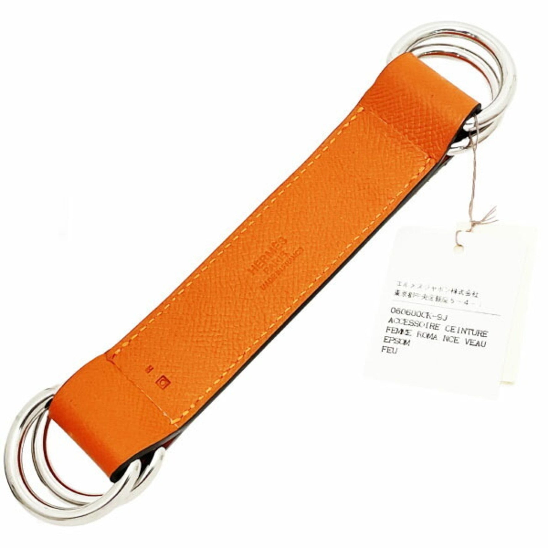 Hermès Romance Scarf Belt, Epsom Leather, Fou O Stamp, HERMES Ring, Bag Handle