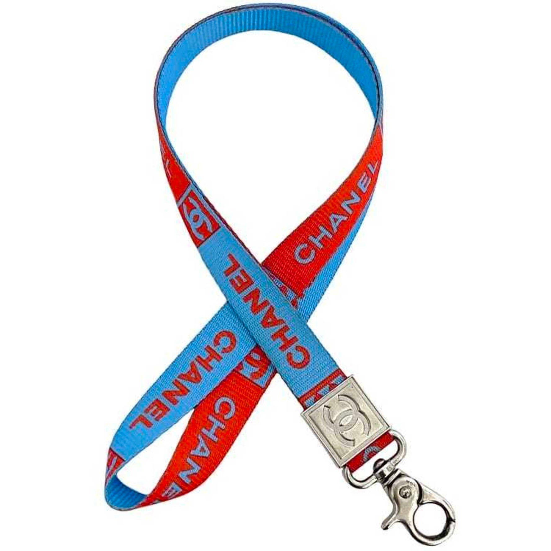 Chanel neck strap blue red sports ec-20202 Coco mark nylon CHANEL line long men women fashion accessories
