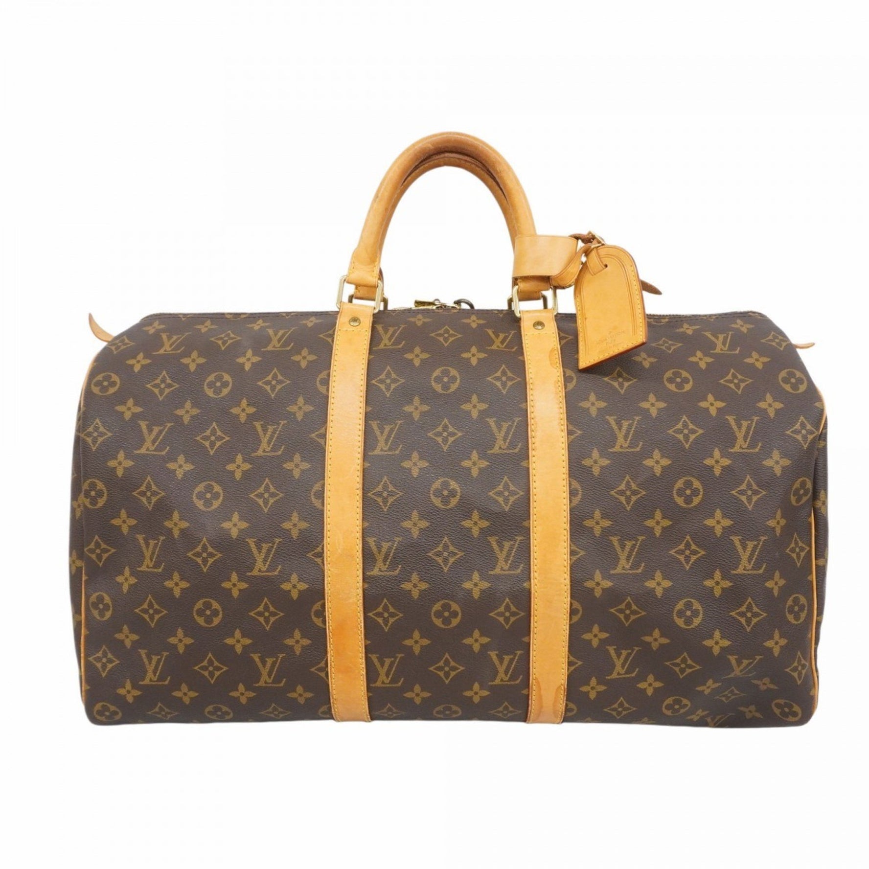 Louis Vuitton Monogram Keepall 50 Boston Bag M41426 Brown Men's and Women's