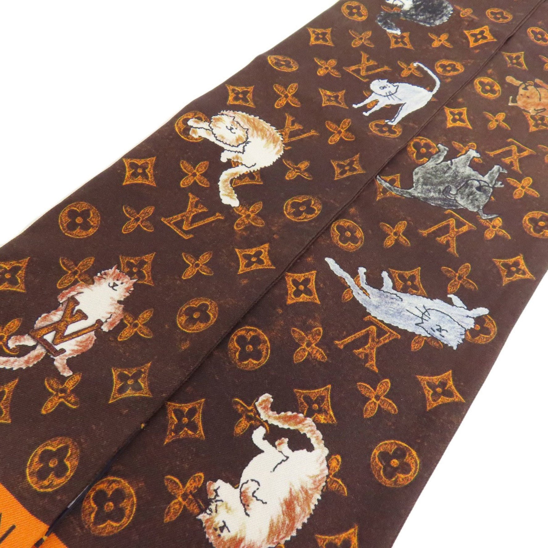 Louis Vuitton Bandeau Catgram Scarf/Muffler Silk LOUIS VUITTON