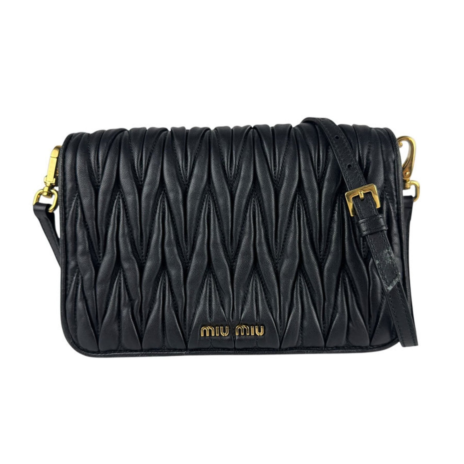 Miu Miu Miu Matelasse Leather Shoulder Bag