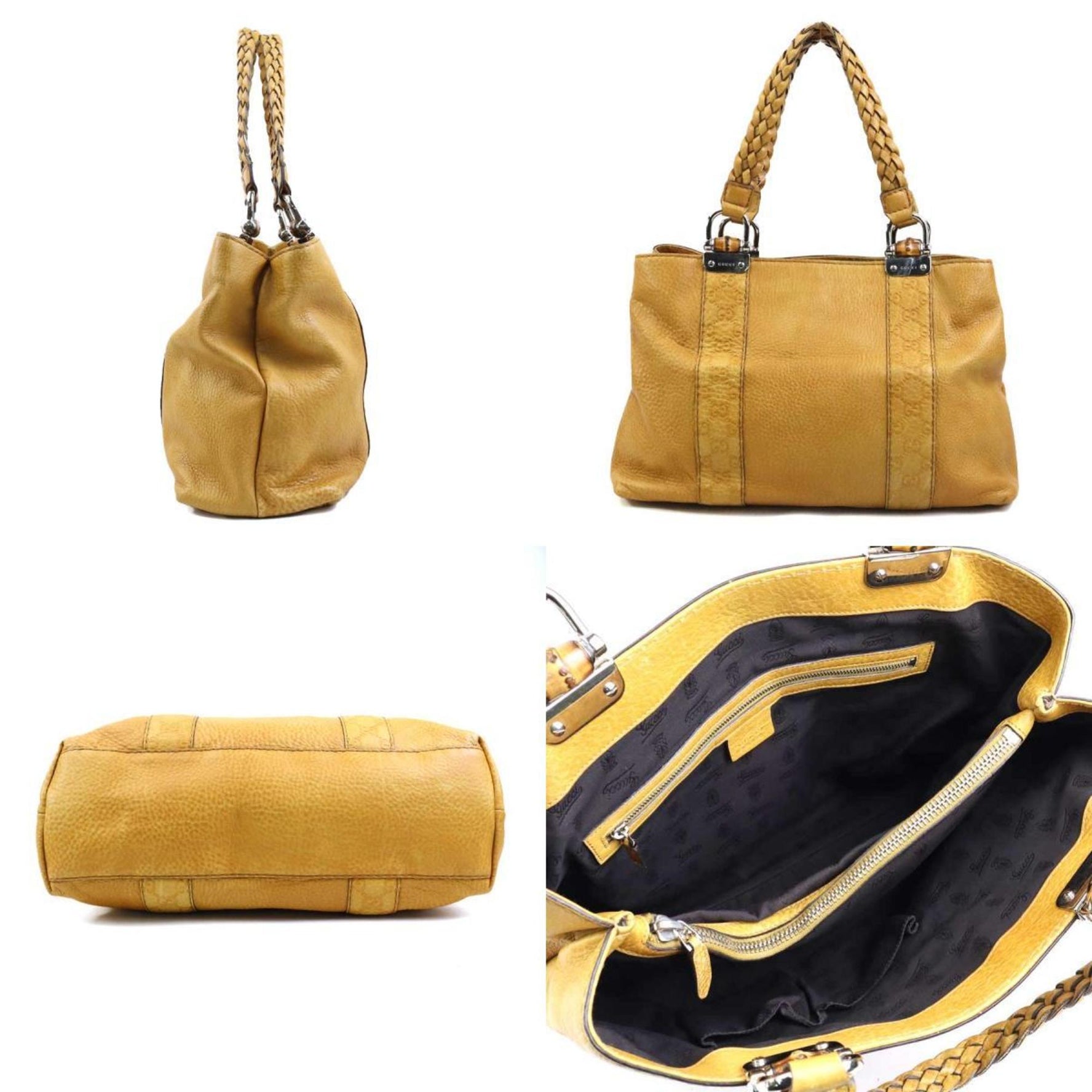 Gucci handbag in yellow-brown leather