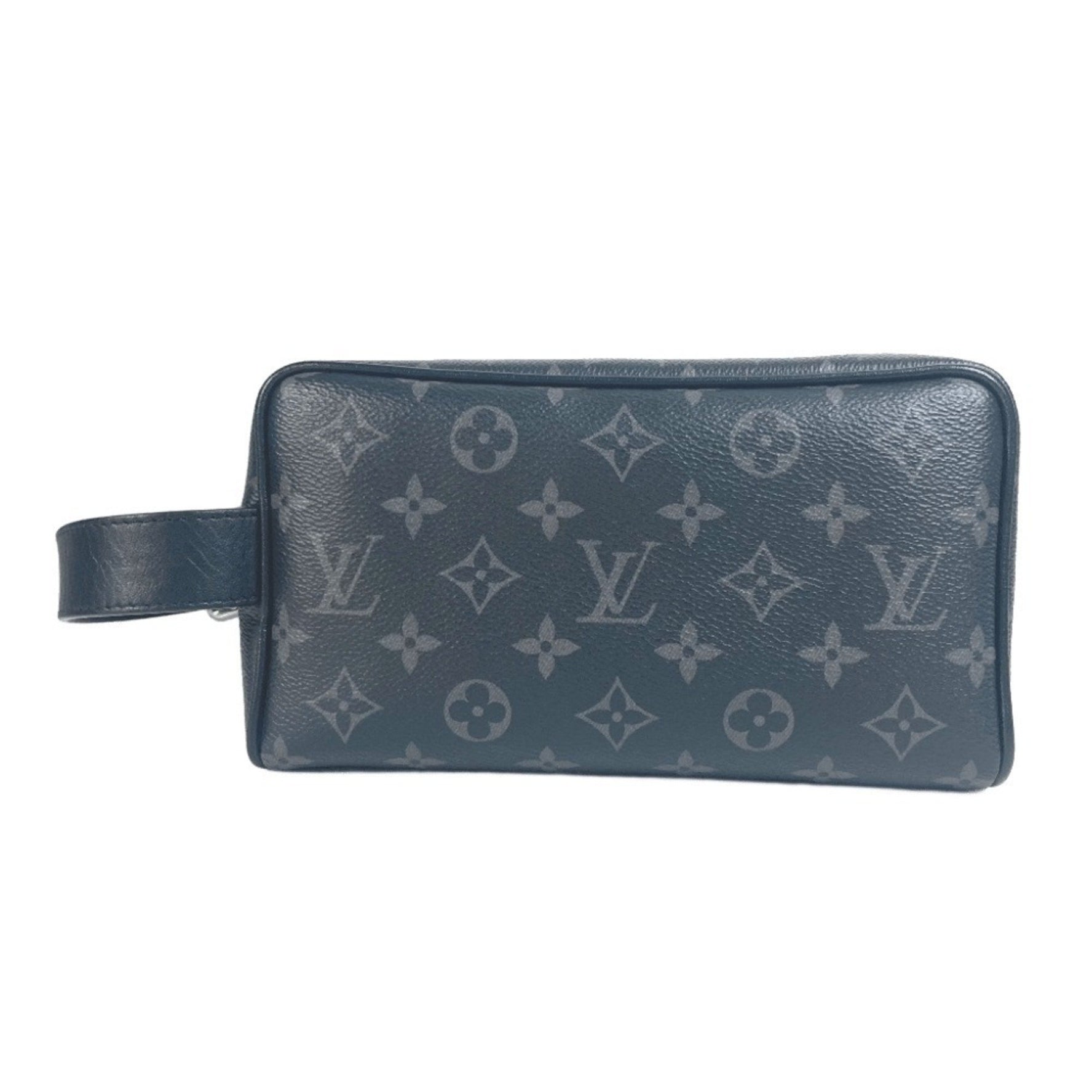 LOUIS VUITTON Monogram Eclipse Rocker Dopp Kit Pouch Clutch Bag/Second Handbag in Canvas, Men's, Black, Like New