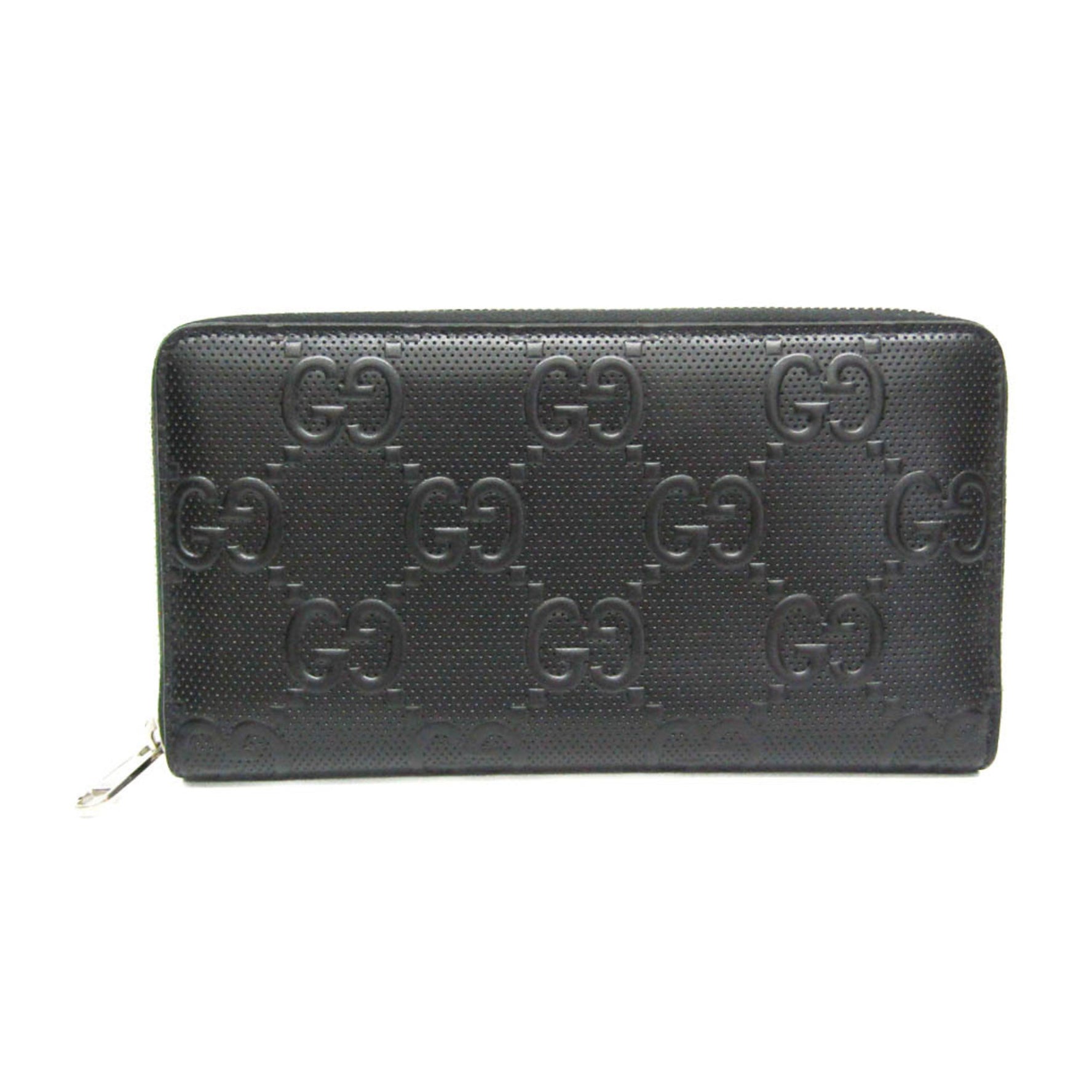 Gucci GG Embossed Zip-around Organizer Leather Long Wallet (bi-fold)