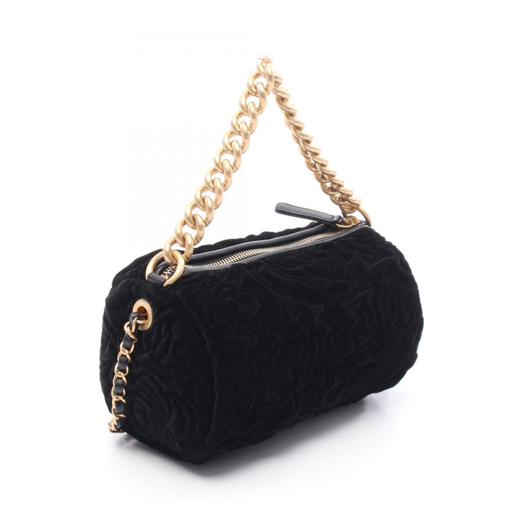 CHANEL Camellia Shoulder Bag, Leather and Velvet