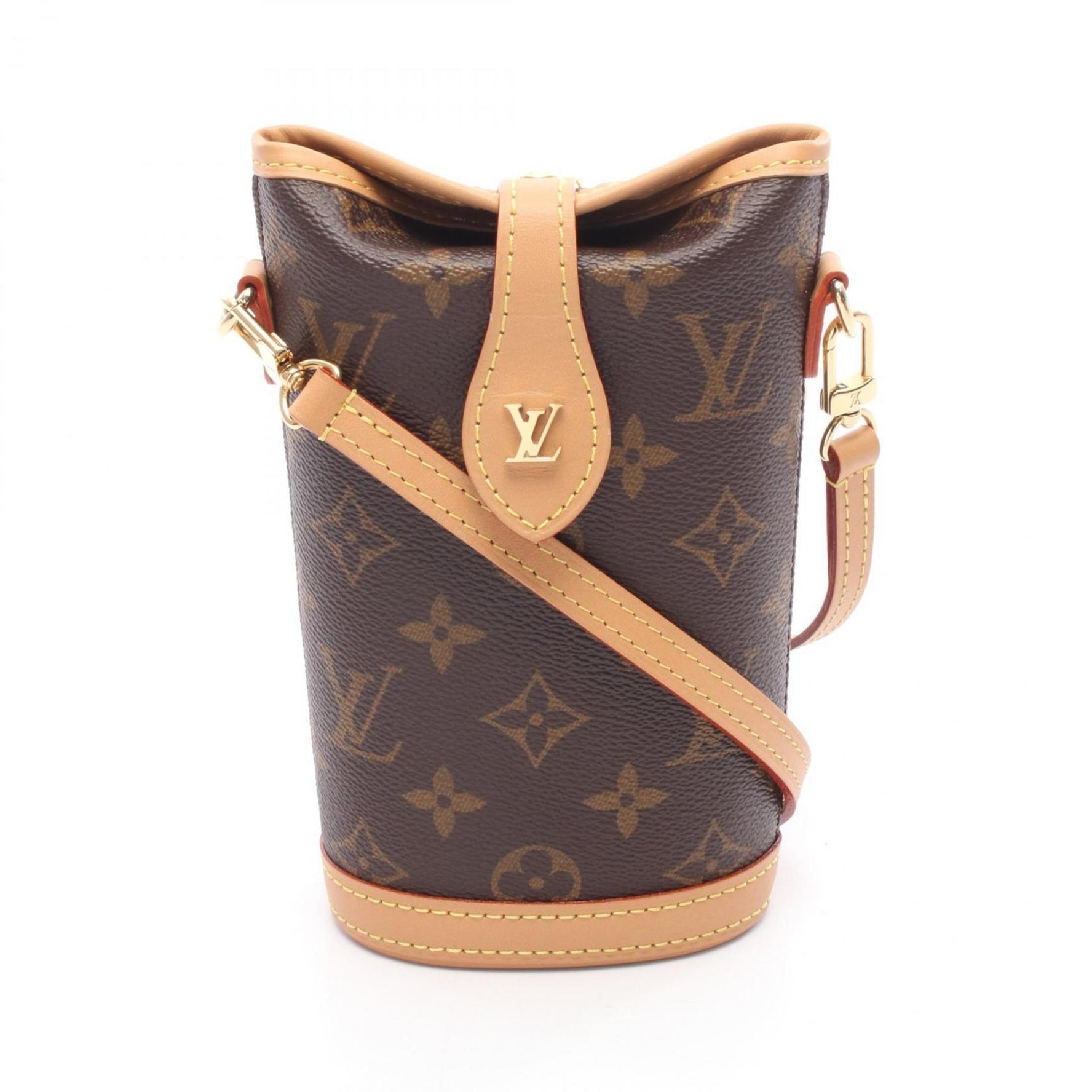 Louis Vuitton Fold Me Pouch Shoulder Bag in Coated Canvas and Leather with Monogram Design, Brown