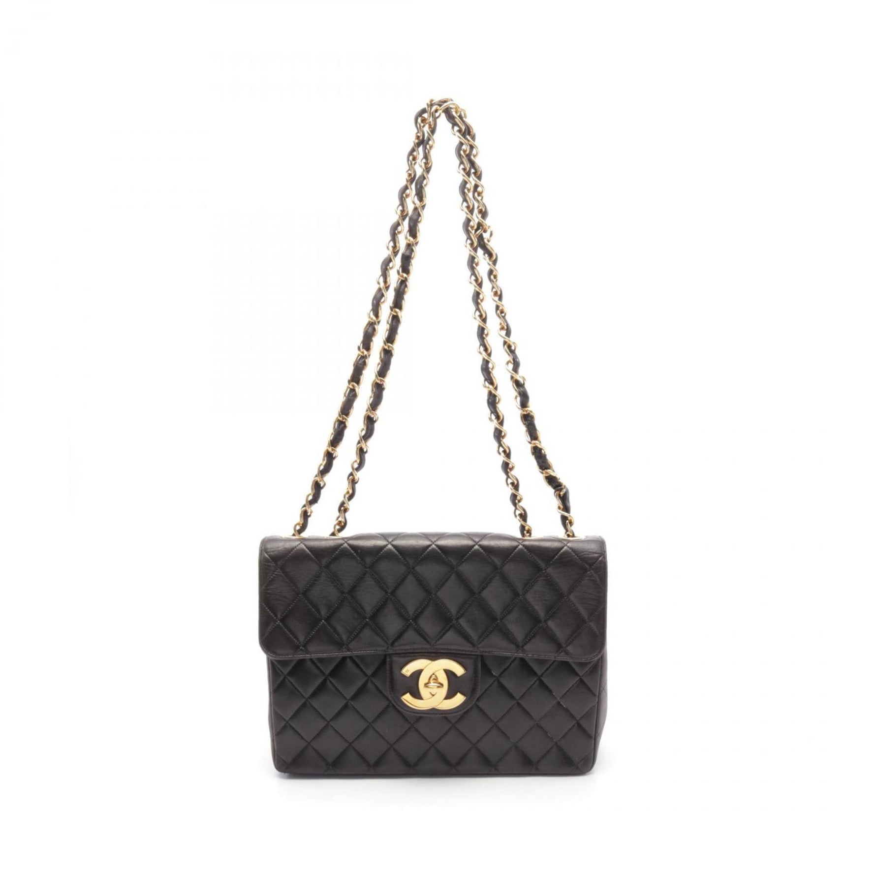 CHANEL Deca Matelasse 30 Classic Large W-Flap Shoulder Bag Lambskin (Sheepskin)