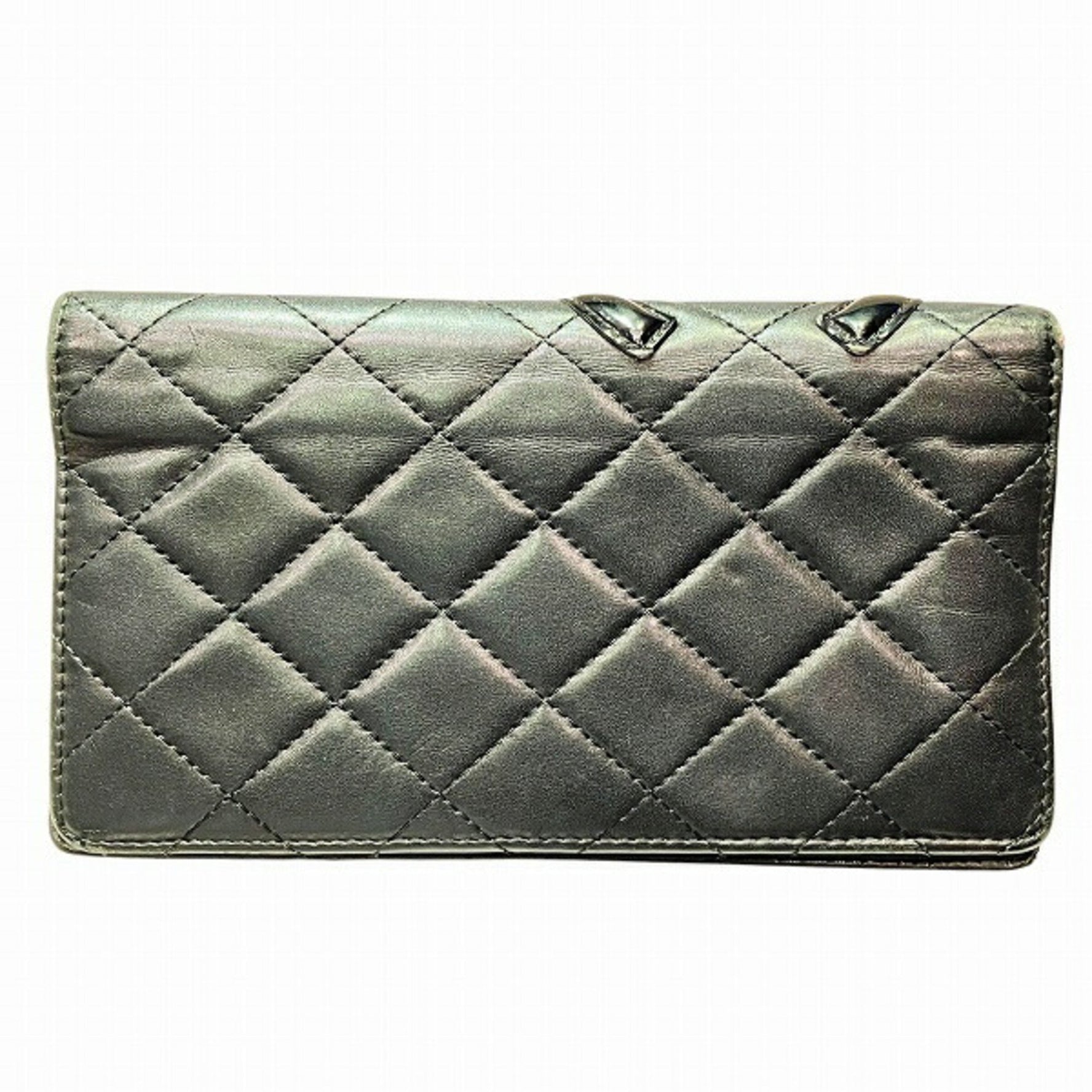 CHANEL Cambon Line A26717 Matelasse Bifold Wallet Long for Women