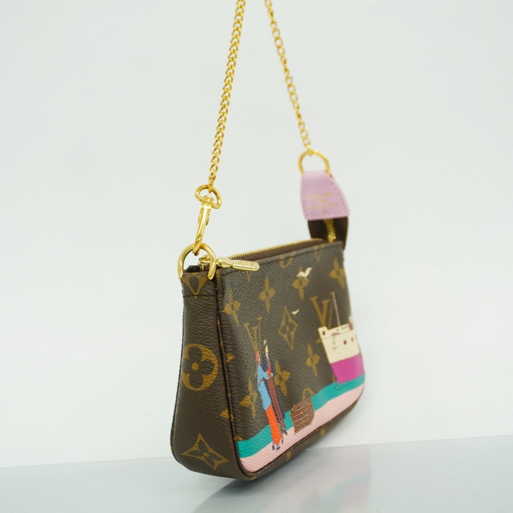 Louis Vuitton Monogram Illustrious Mini Pochette Accessoires M62141 Brown Multicolor Women's Pouch