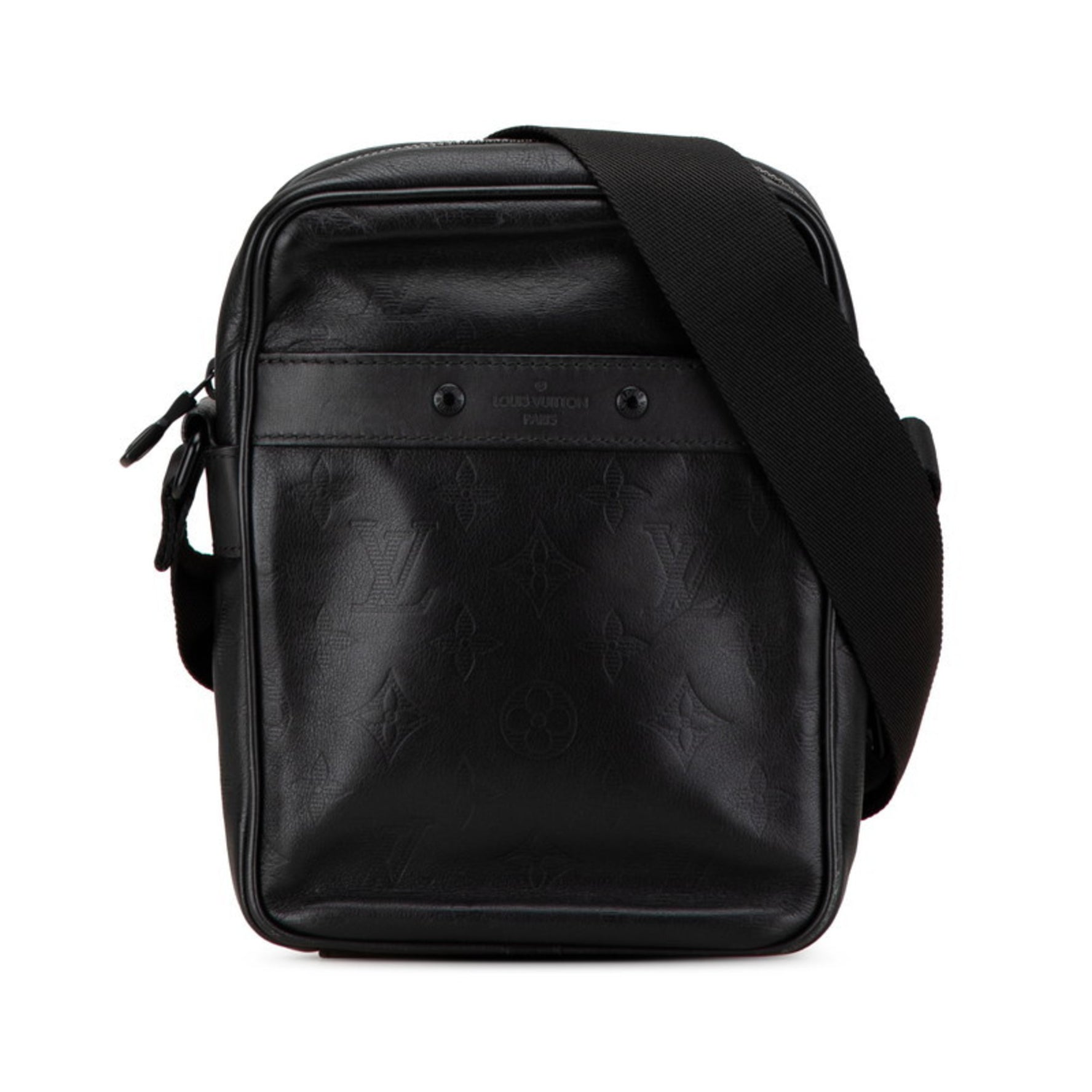Louis Vuitton Monogram Shadow Danube PM Shoulder Bag M43681 Black Leather Women's LOUIS VUITTON