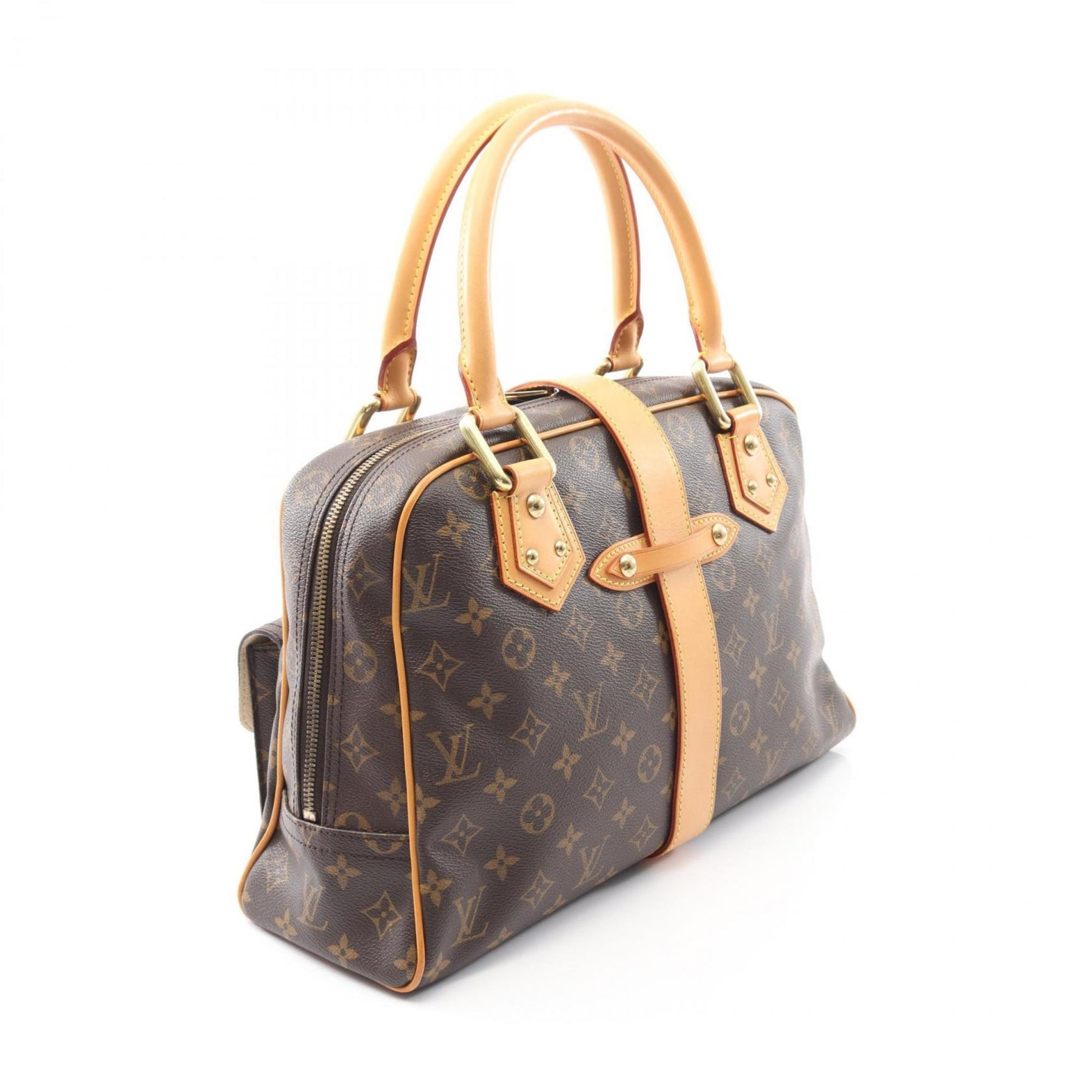 Louis Vuitton Manhattan GM Handbag, Coated Canvas and Leather, Monogram, Brown