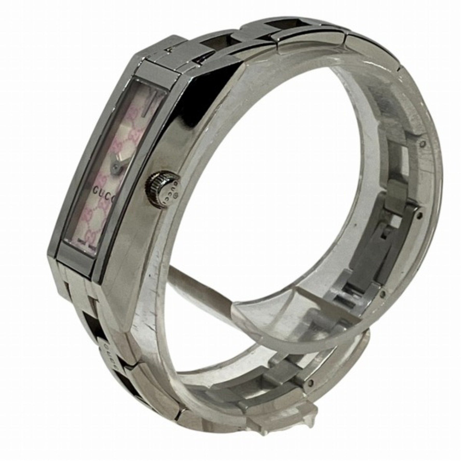 Gucci GG Pattern 110 Quartz Watch with Pink Shell Dial for Women