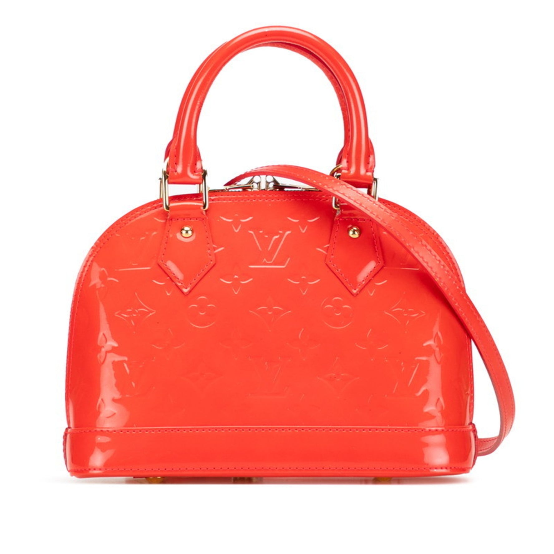 Louis Vuitton Monogram Vernis Alma BB Handbag/Shoulder Bag, Rouge Grenadine, Red Patent Leather, LOUIS VUITTON