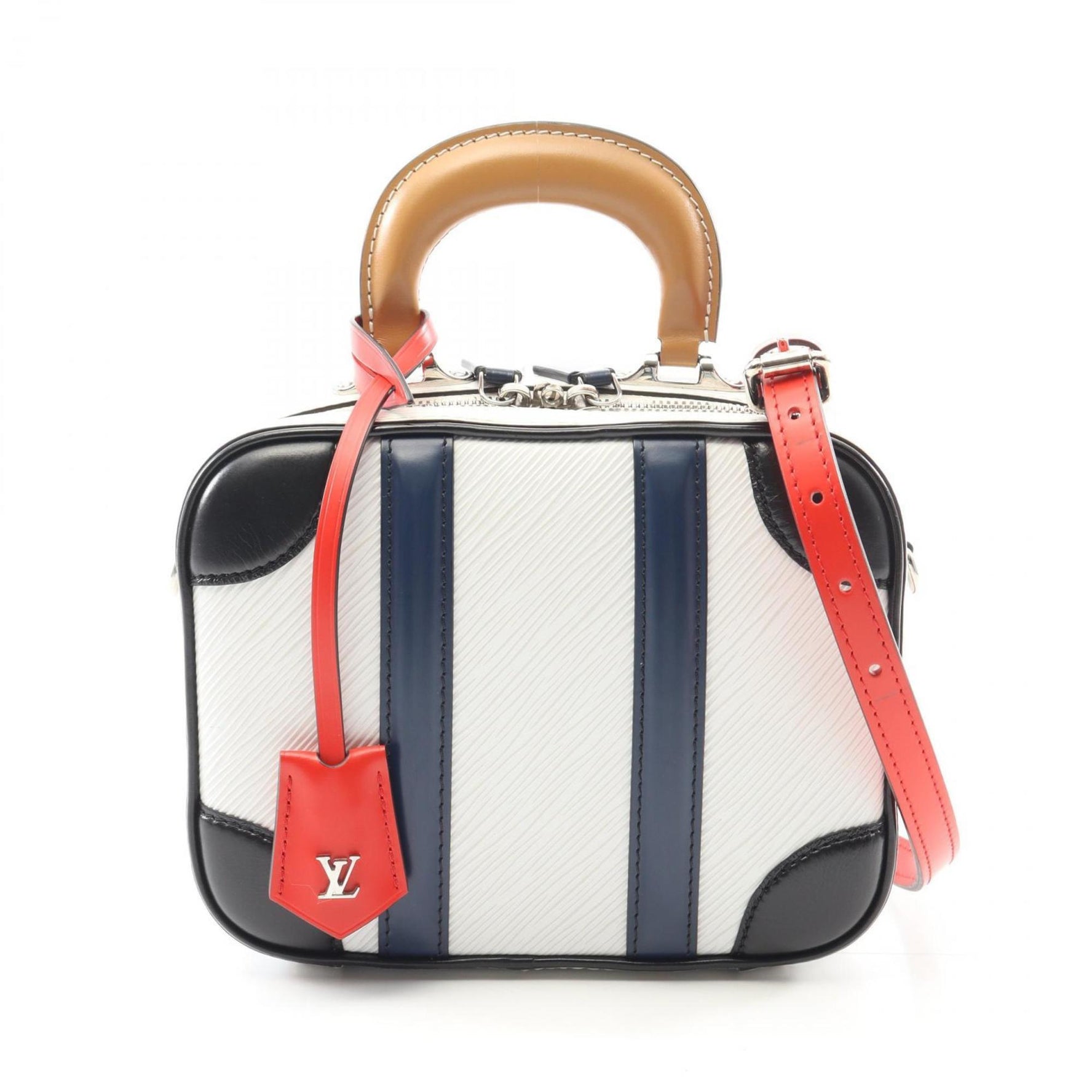 Louis Vuitton Valisette BB Epi Handbag Leather White Multicolor