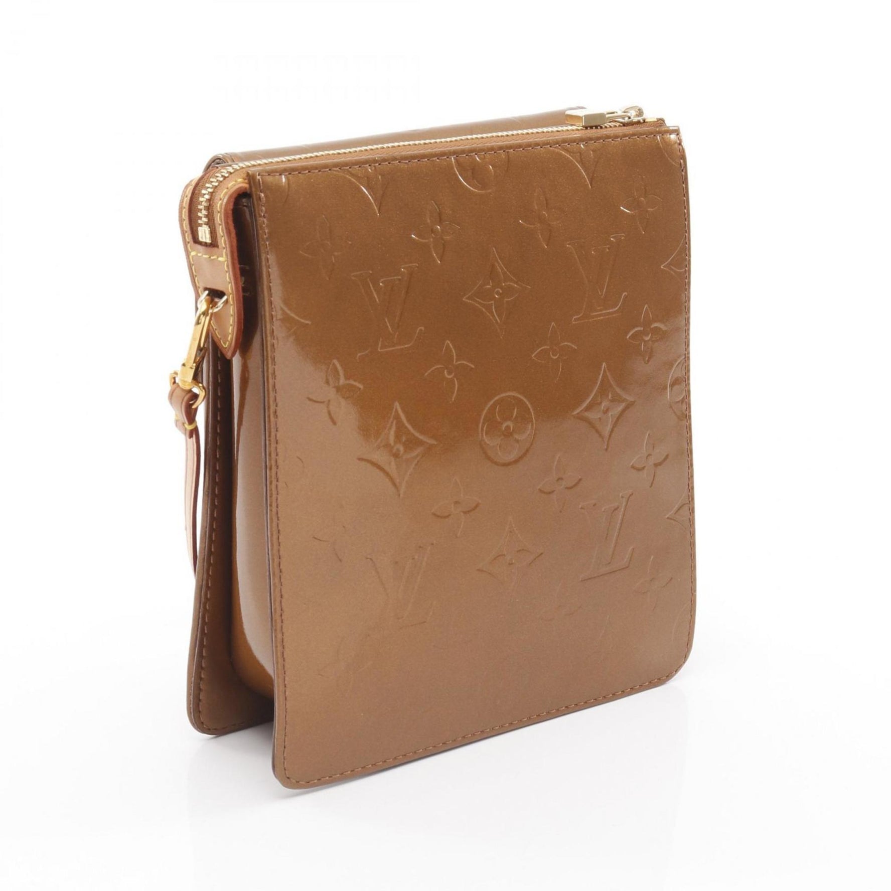 Louis Vuitton Mott Monogram Vernis Shoulder Bag, Leather, Brown