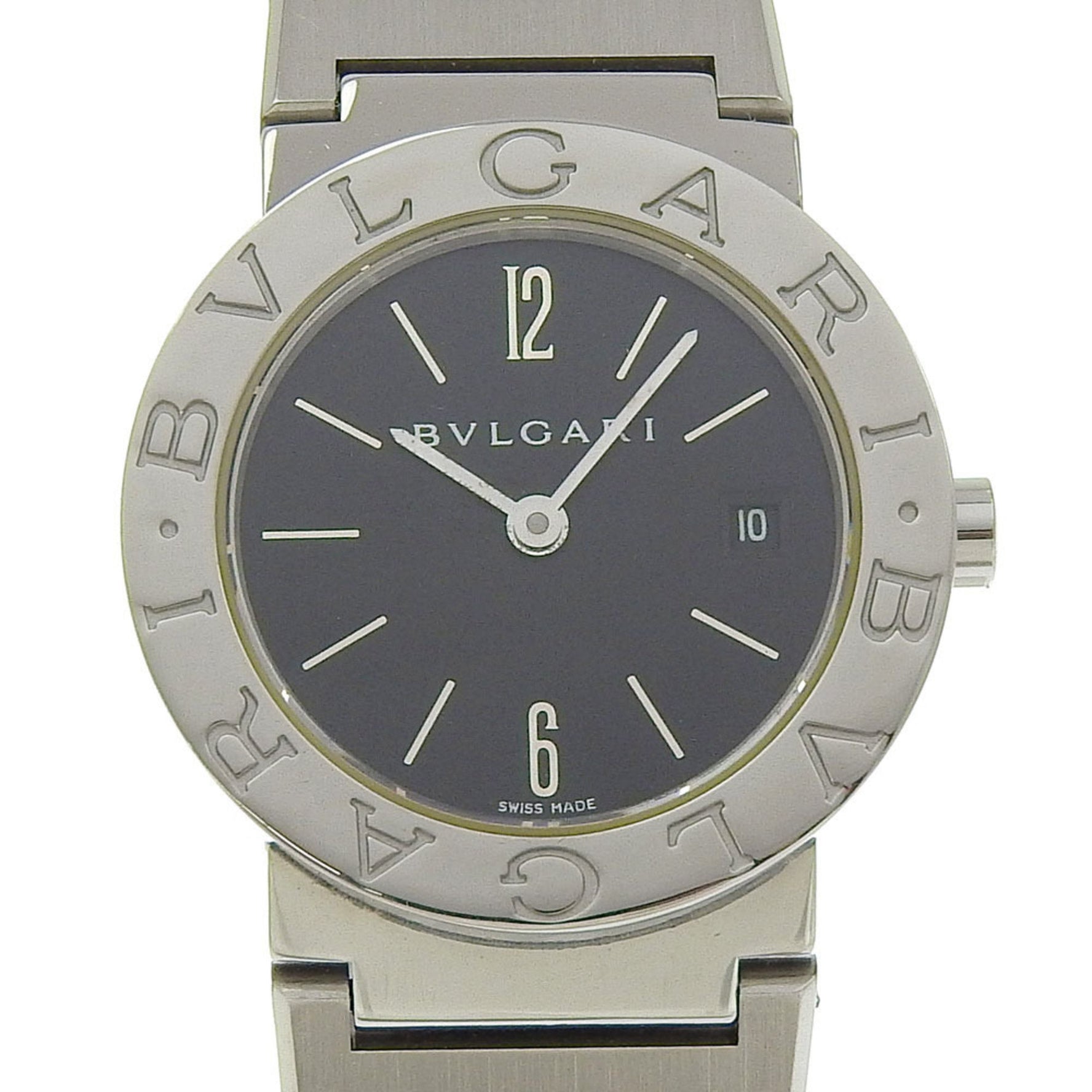 BVLGARI Watch Stainless Steel Quartz Analog Display Black Dial